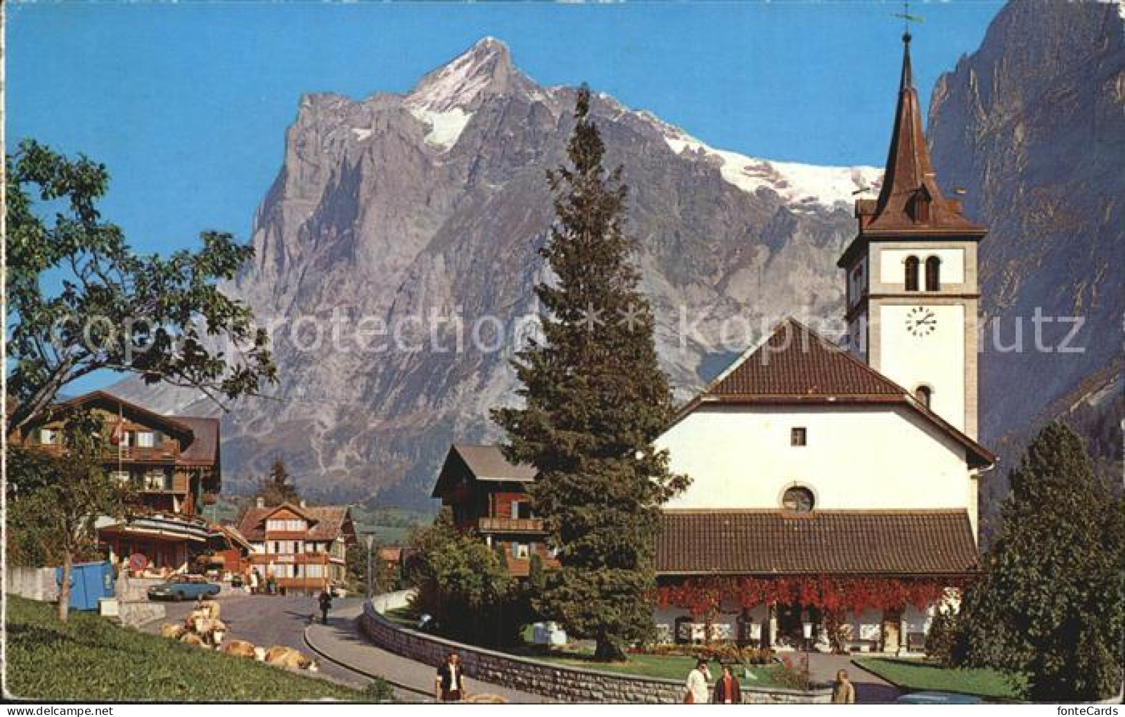 12579211 Grindelwald Kirche Mit Wetterhorn Grindelwald - Otros & Sin Clasificación