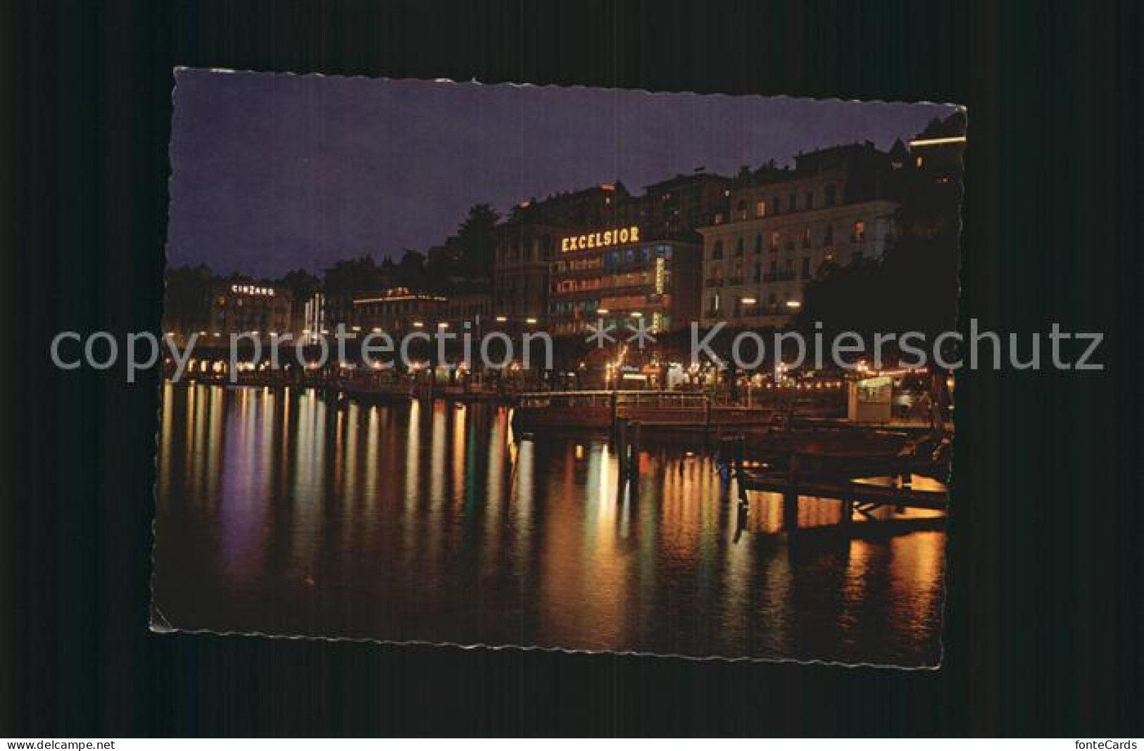 12578962 Lugano TI Hotel Excelsior Nachtaufnahme Lugano - Autres & Non Classés