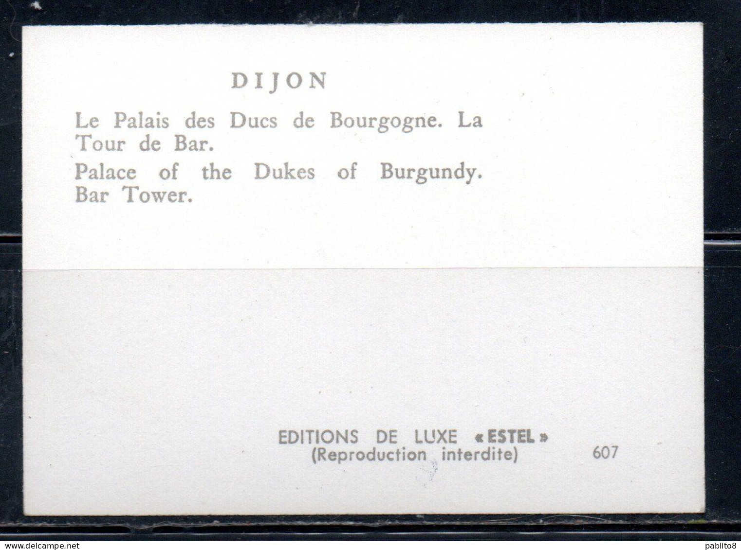 FRANCE FRANCIA DIJON LE PALAIS DES DUCS DE BOURGOGNE TOUR DE BAR CARTE CARD CARTOLINA UNUSED NUOVA - Other & Unclassified