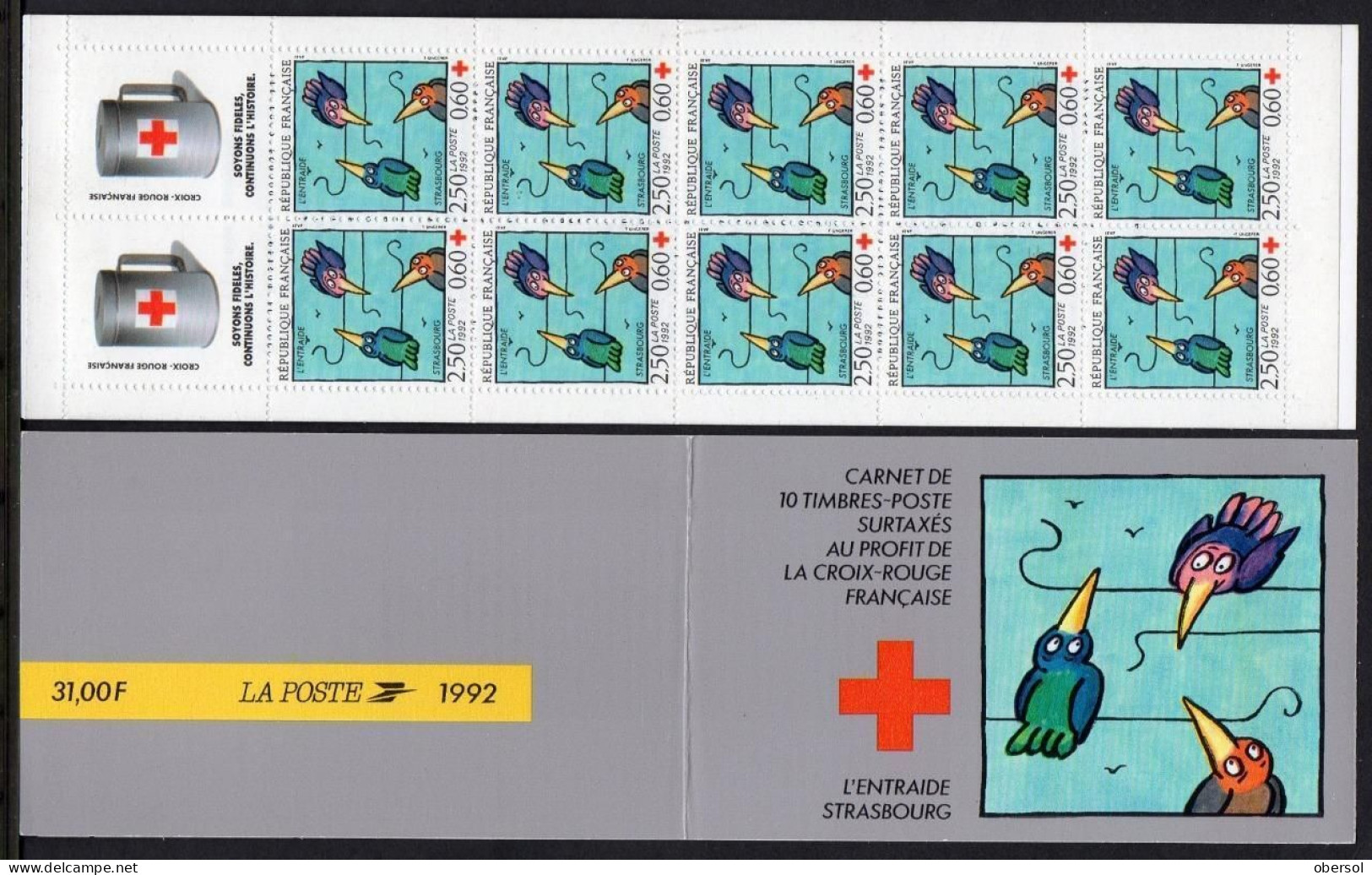 France 1992 Red Cross Complete Booklet MNH - Ungebraucht