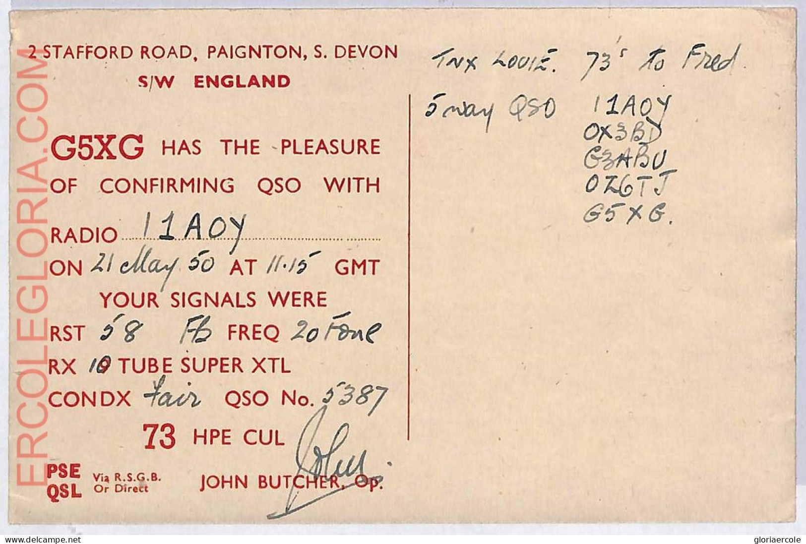 Ad9180 - GREAT BRITAIN - RADIO FREQUENCY CARD - 1950 - Radio