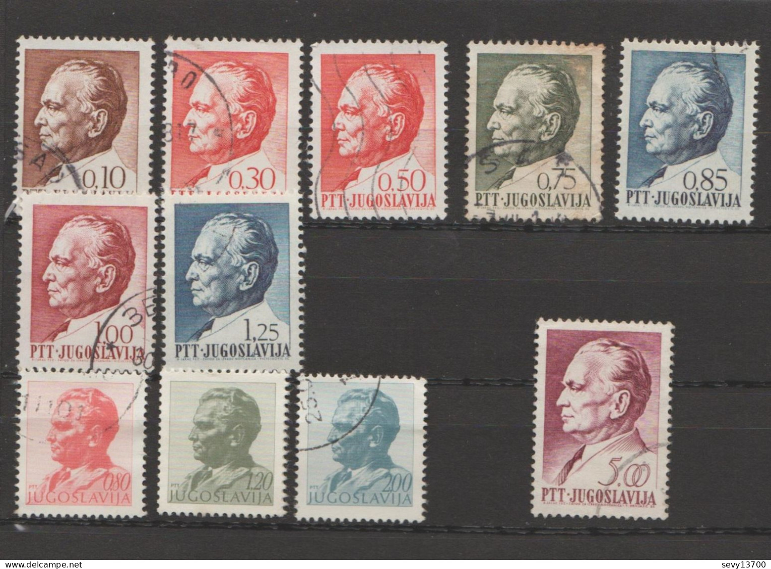 Yougoslavie - Lot 12 Timbres Tito - Mi 1207 - 1210 - 1283 - 1285 - 1214 - 1215 - 1287 - 1552 - 1553 - 1554 - 1246 - 454 - Used Stamps