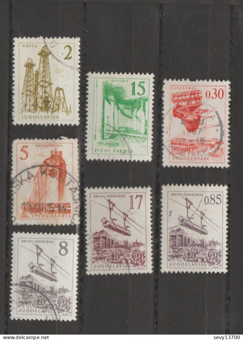 Yougoslavie - Lot 22 Timbres Industrie - Electricité, Sylviculture, Industrie Des Métaux, Construction Navale - Used Stamps