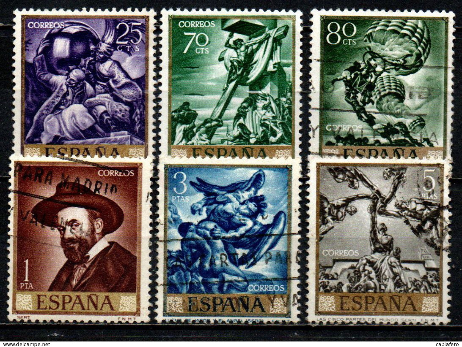 SPAGNA - 1966 - DIPINTI DI JOSE' MARIA SERT - USATI - Used Stamps