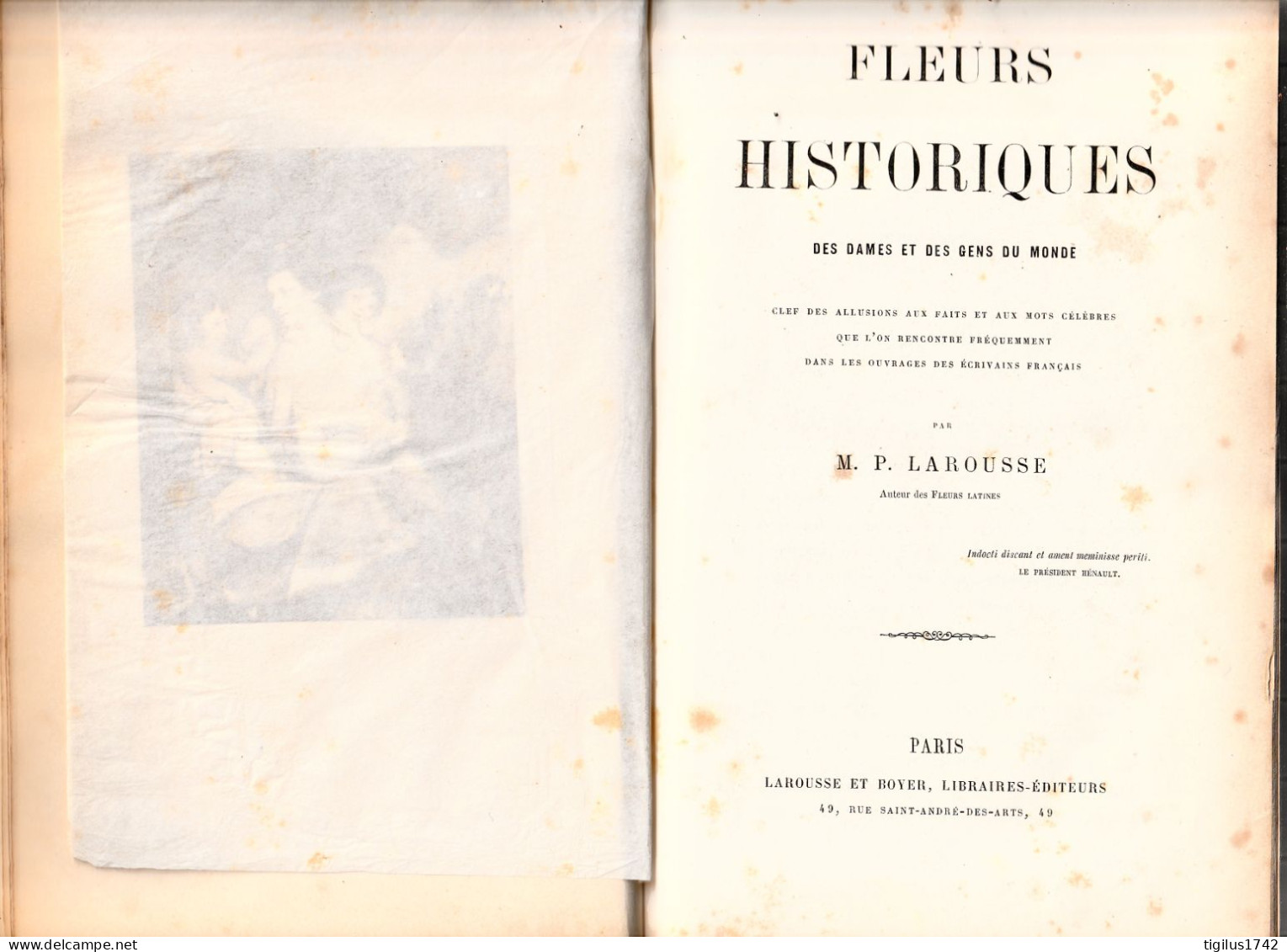 P. Larousse. Fleurs Historiques Des Dames Et Des Gens Du Monde. Larousse Et Boyer, Paris, Fin XIX ème - 1801-1900