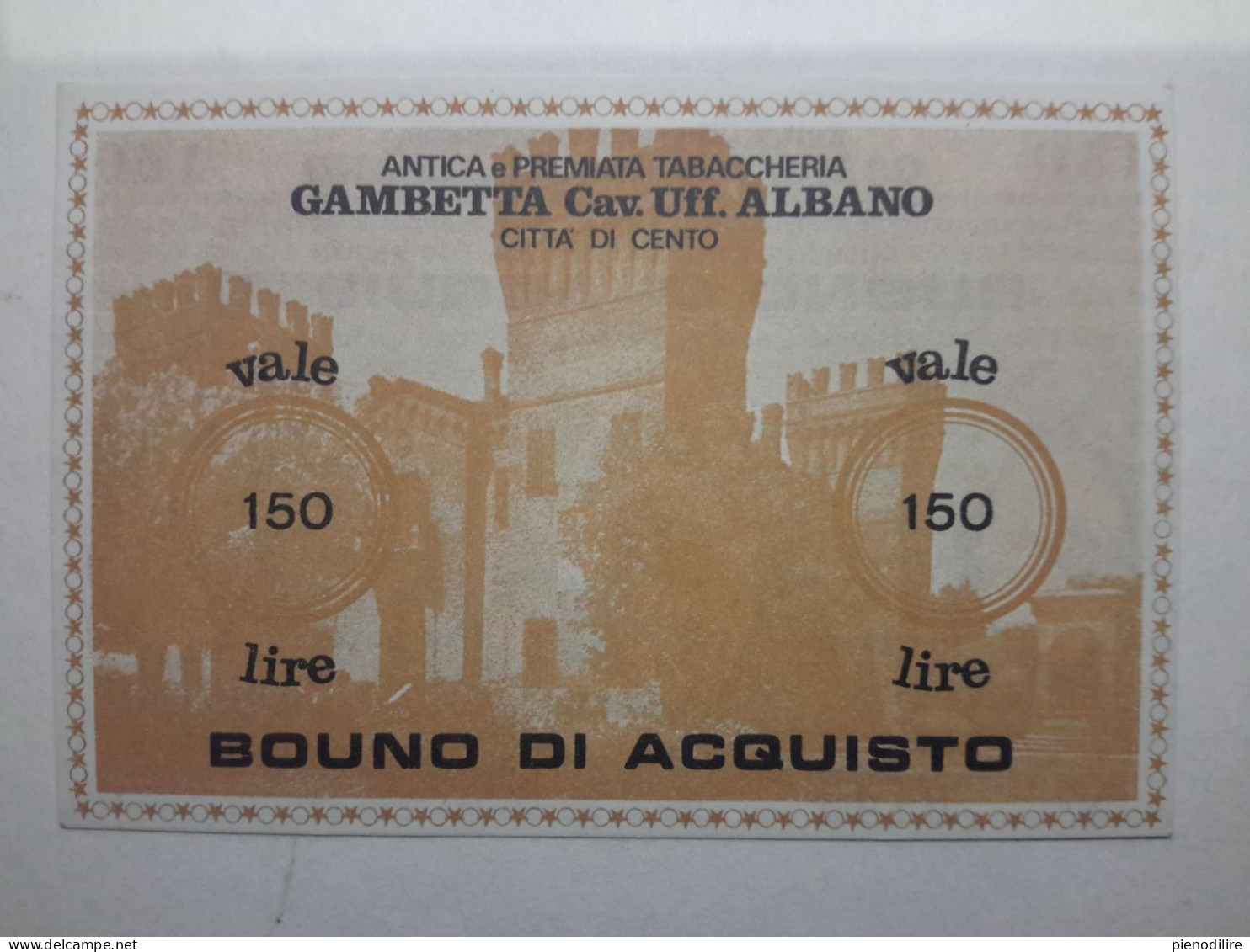 BUONO D' ACQUISTO 150 LIRE ANTICA E PREMIATA TABACCHERIA GAMBETTA 1976 (A.21) - [10] Checks And Mini-checks