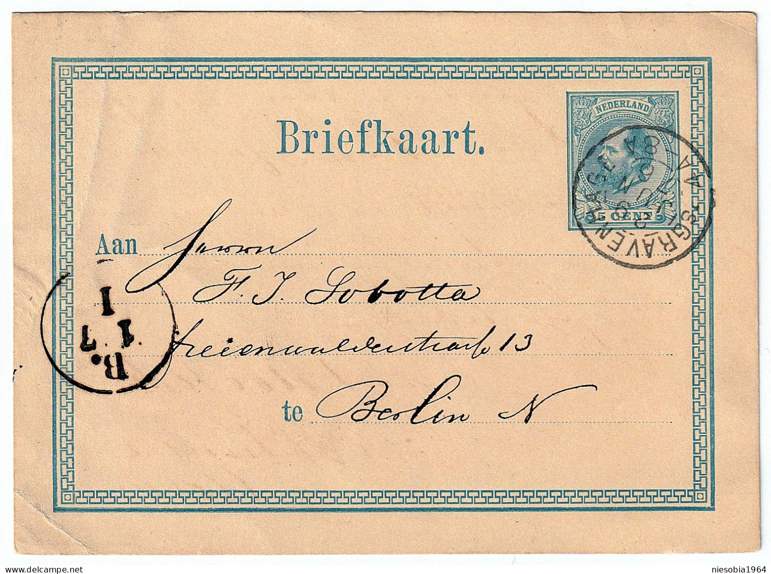 Vintage Postal Stationery XIX C. Dutch Postcard. / Briefkaart 's-Gravenhage 29.06.1876 - Storia Postale