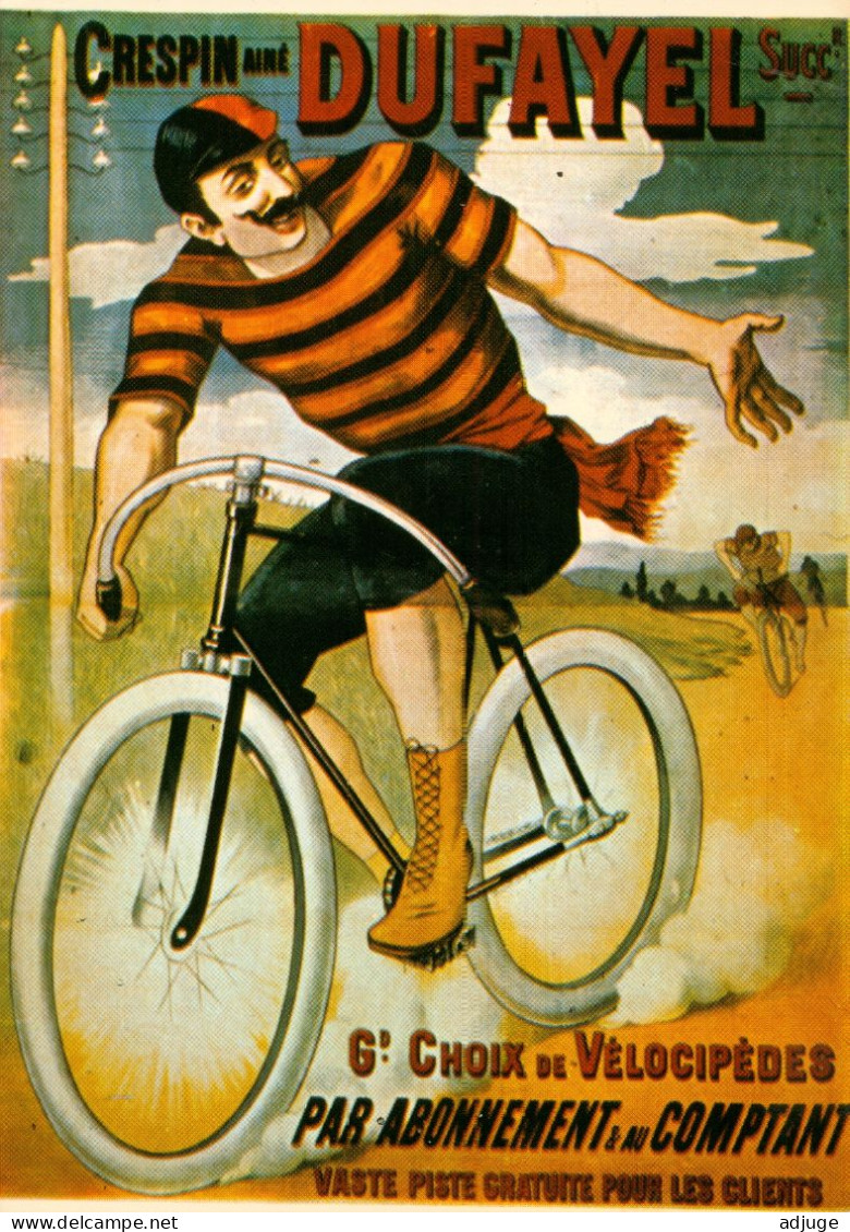 CPM- Affiche Publicité Cycles "DUFAYEL" Coureur Cycliste Belle époque *Course* TBE - Publicité