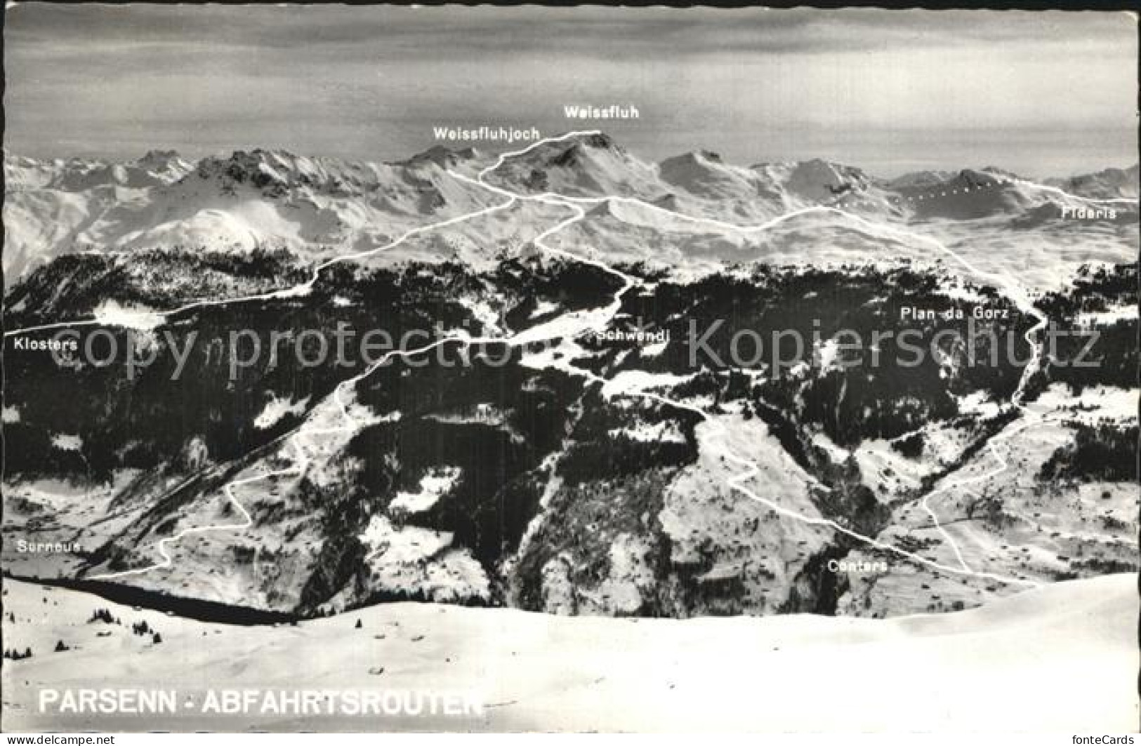 12578004 Parsenn Abfahrten Ins Praettigau Panorama Parsennfurgga - Sonstige & Ohne Zuordnung