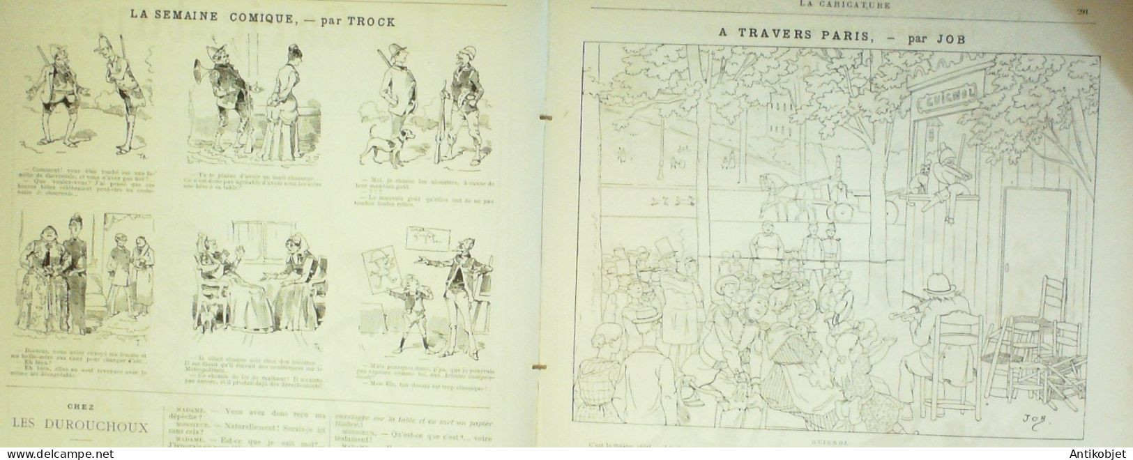 La Caricature 1886 N°349 Buisson Draner Chiens De Chasse Trock Singes Coll-Toc Sorel - Revistas - Antes 1900