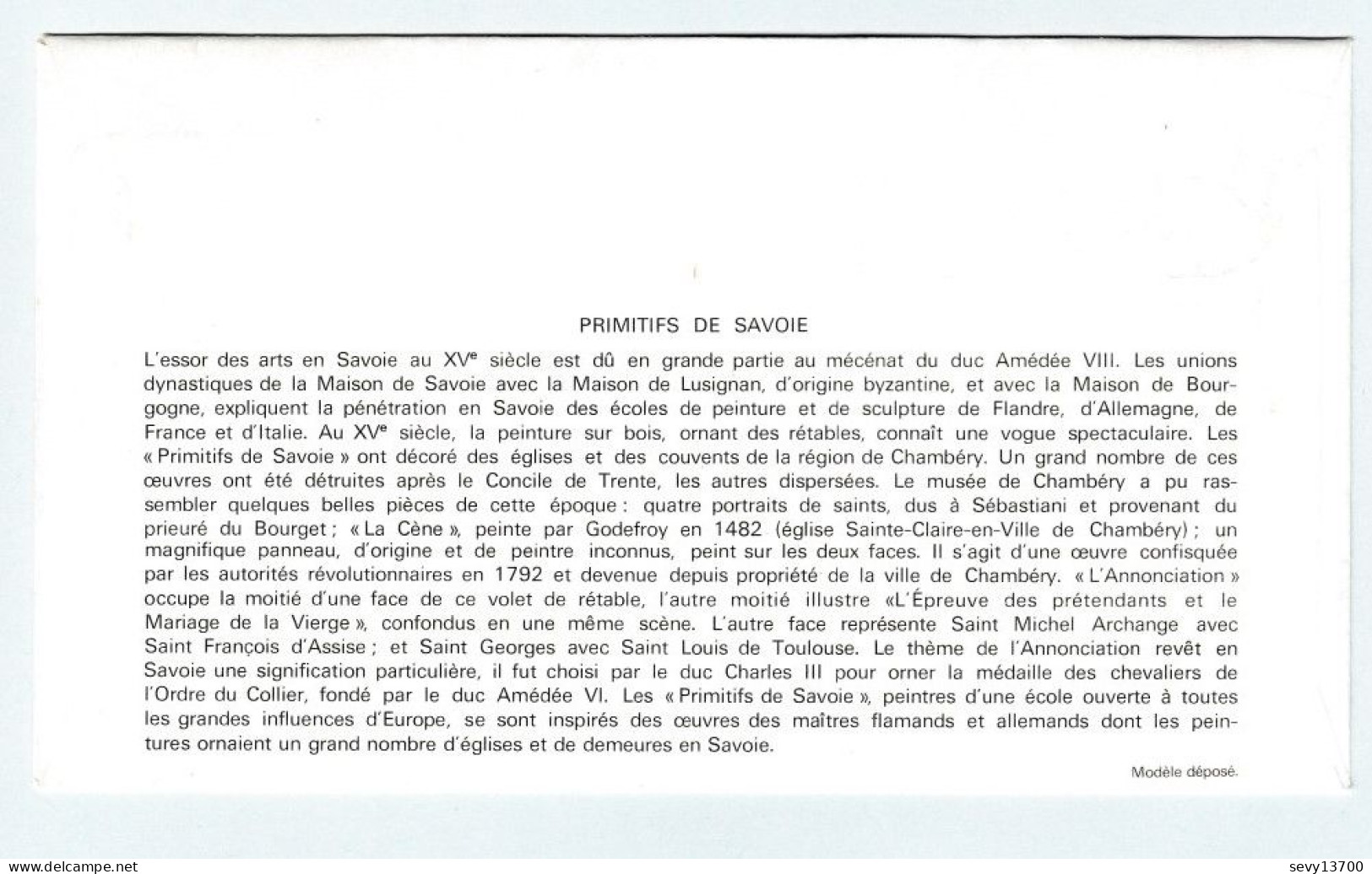 France - FDC Premier Jour D'émission Primitif De Savoie 9 Mai 1970 - 1970-1979
