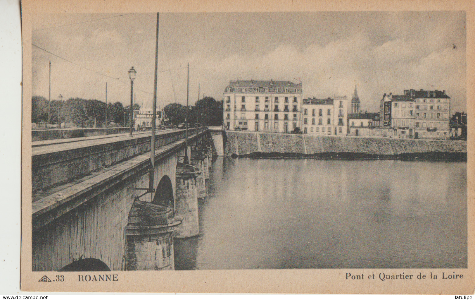 Roanne 42  Carte Non  Circulée Le Pont Et Quartier De La Loire - Roanne