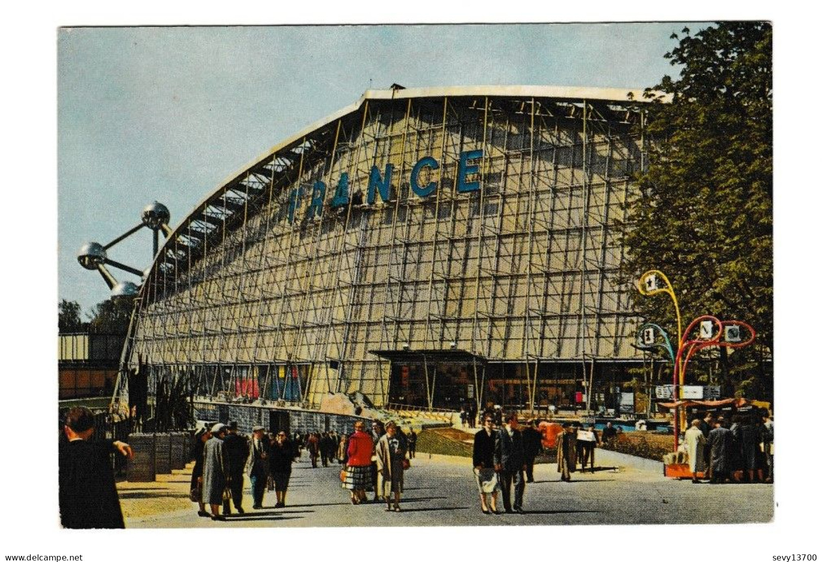 2 Cartes Postale Exposition Universelle De Bruxelles 1958 - Pavillon De La France Et Pavillon Des Etats Unis La Nuit - Universal Exhibitions