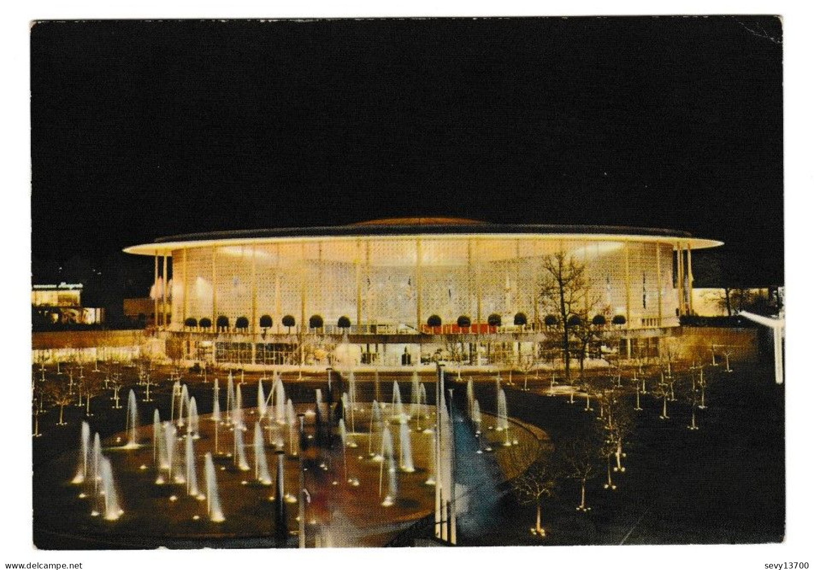 2 Cartes Postale Exposition Universelle De Bruxelles 1958 - Pavillon De La France Et Pavillon Des Etats Unis La Nuit - Mostre Universali