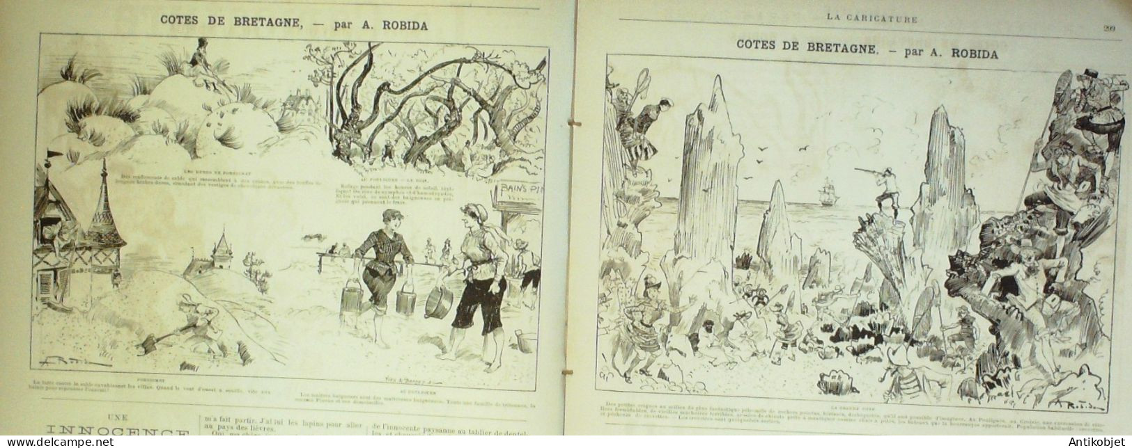 La Caricature 1886 N°350 Côtes Bretonne Robida Profil Le Mouel Palmajon Caran D'Ache Sorel - Tijdschriften - Voor 1900