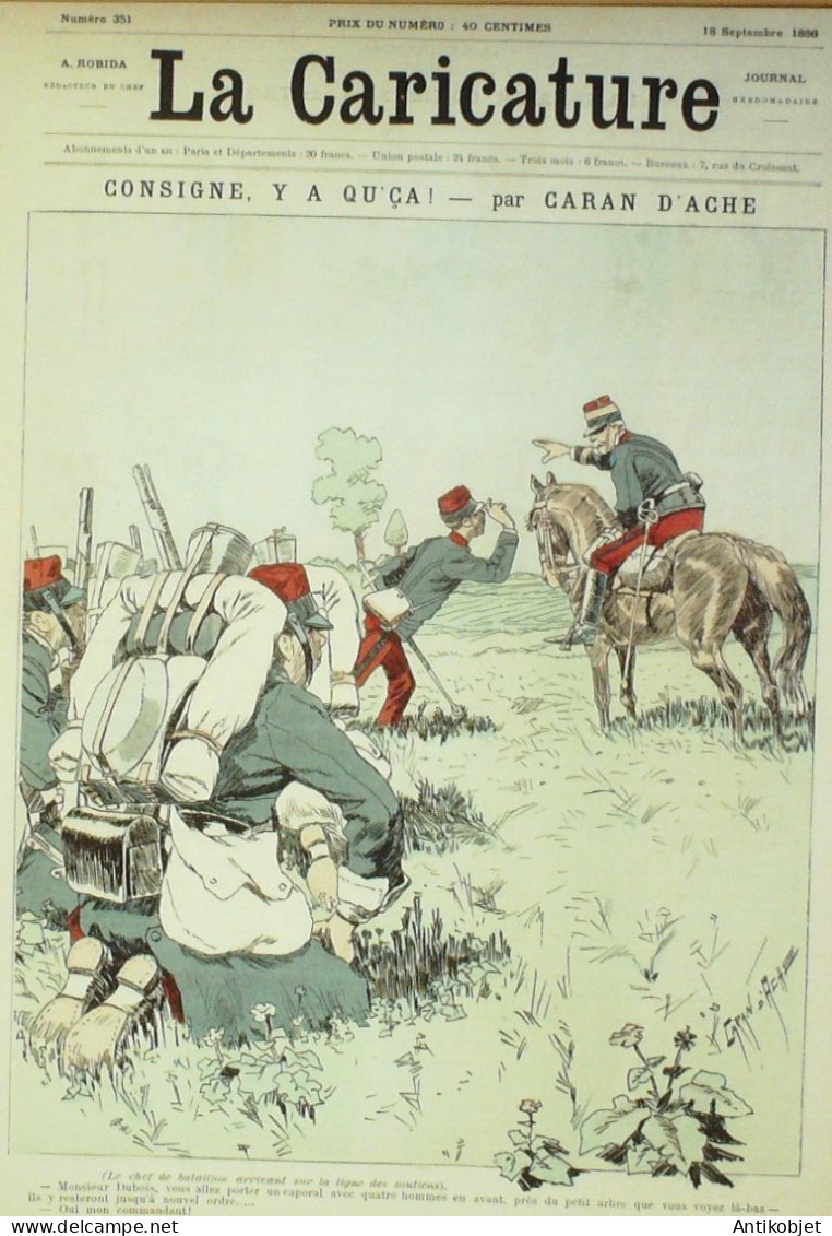 La Caricature 1886 N°351 Consigne Caran D'Ache Côtes Bretonne Robida - Revues Anciennes - Avant 1900