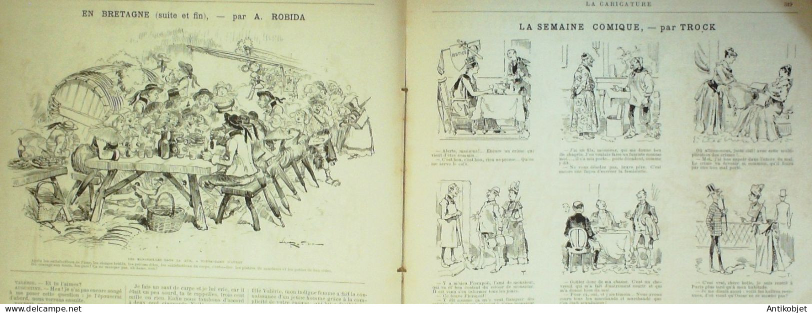 La Caricature 1886 N°352 La Bretagne Robida Alphand Par Luque Trock - Magazines - Before 1900