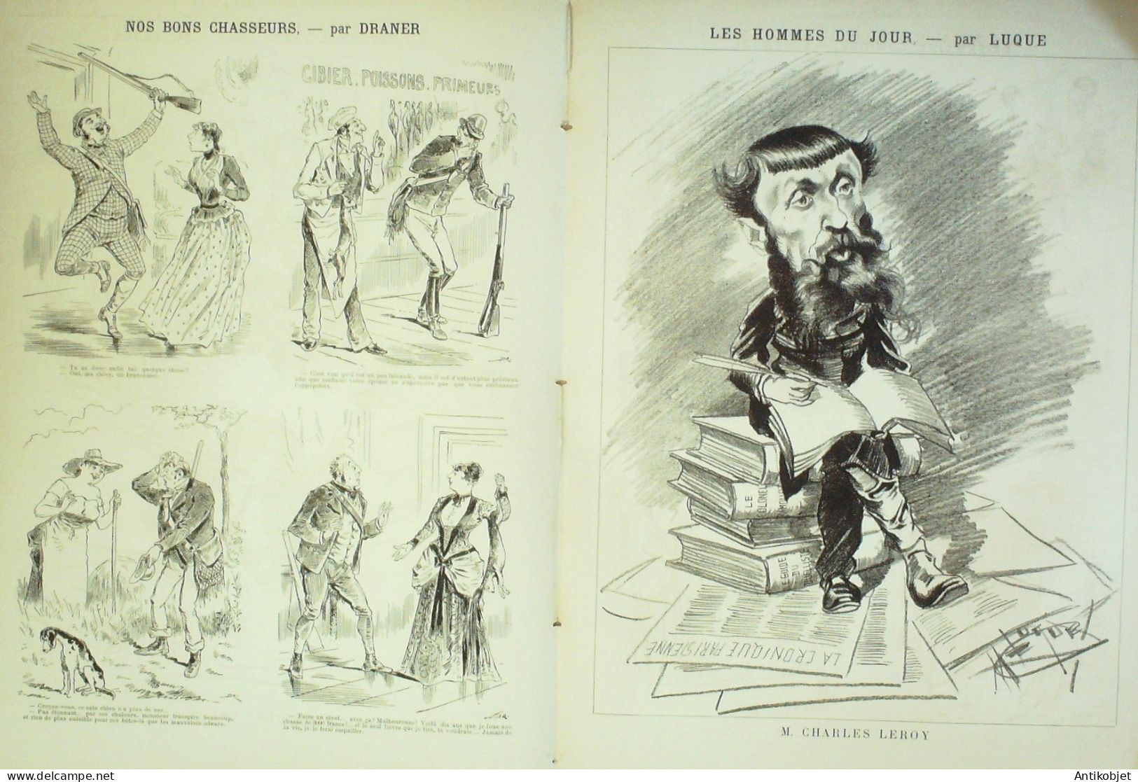 La Caricature 1886 N°353 Candeur Caran D'Ache Leroy Par Luque Chasseurs Draner Sorel Trock - Tijdschriften - Voor 1900