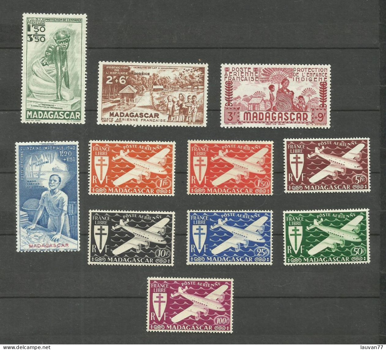 MADAGASCAR Poste Aérienne N°41 à 44, 55 à 61 Neufs Avec Charnière* Cote 10.20€ - Airmail