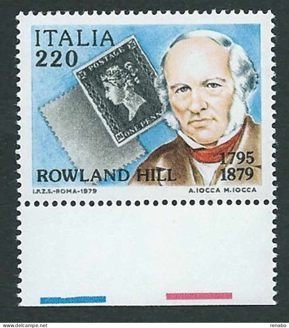 Italia, Italy, Italien, Italie 1979; Rowland Hill, Inventore Del Francobollo Come Prova Di Pagamento. Di Bordo. - Rowland Hill