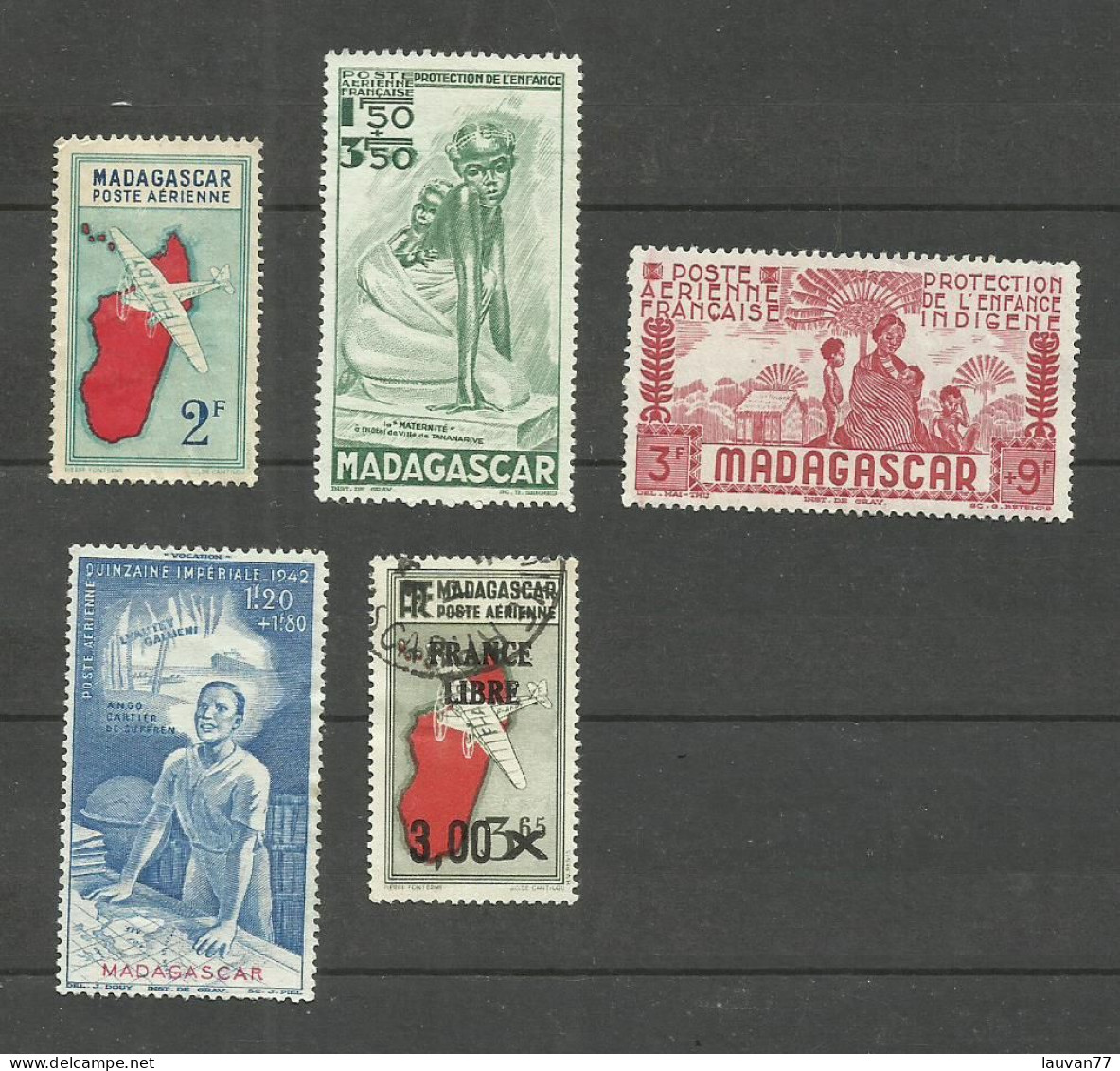 MADAGASCAR Poste Aérienne N°29, 41, 43, 44, 53 Cote 4.80€ - Poste Aérienne