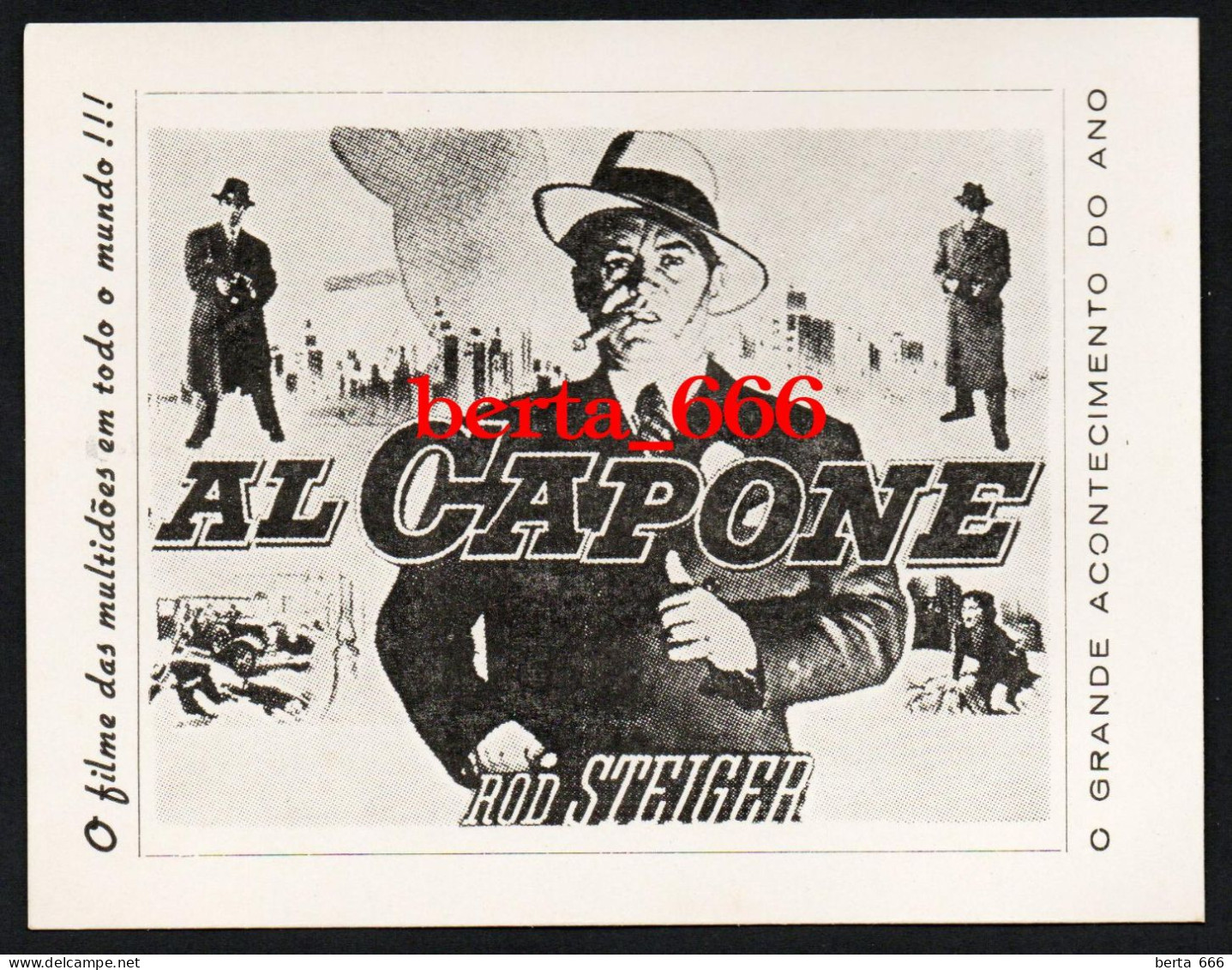 Postal Publicitário * Portugal * Al Capone * Rod Steiger * Cinema Vale Formoso * Porto 1959 - Posters Op Kaarten