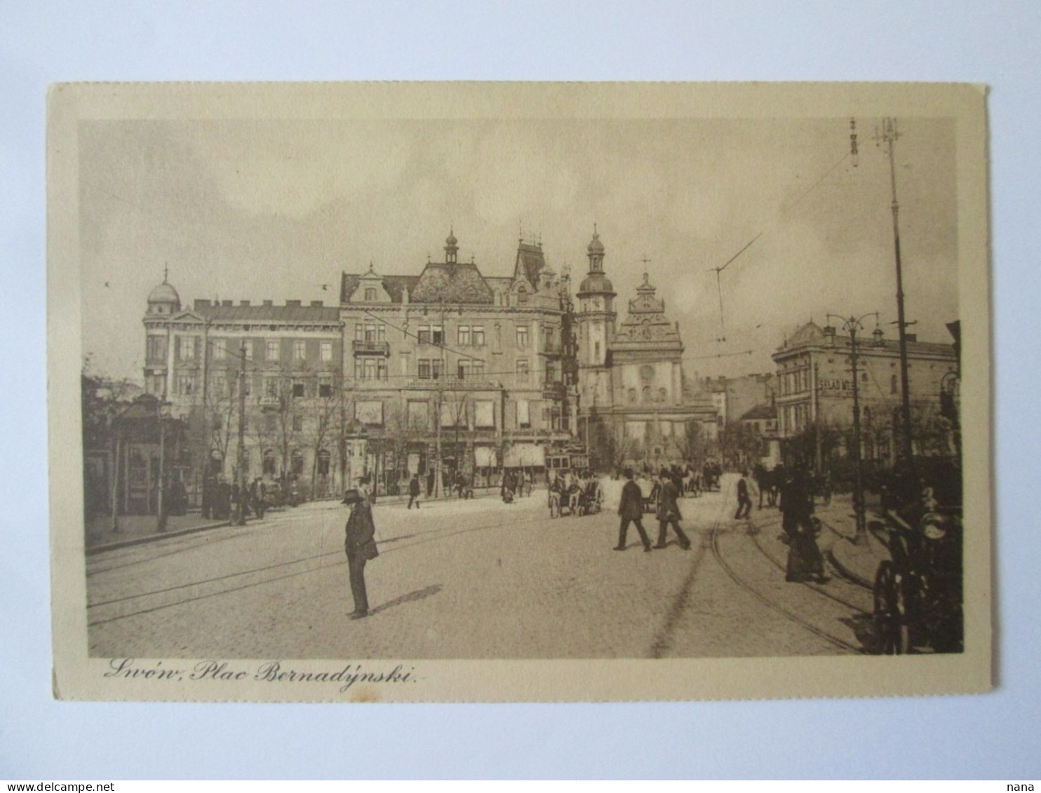Ukraine Former Poland-Lvov/Lwow/Lemberg:Place Bernadynski,stores Unused Postcard Publ. Leon Propst.1911 - Ucrania