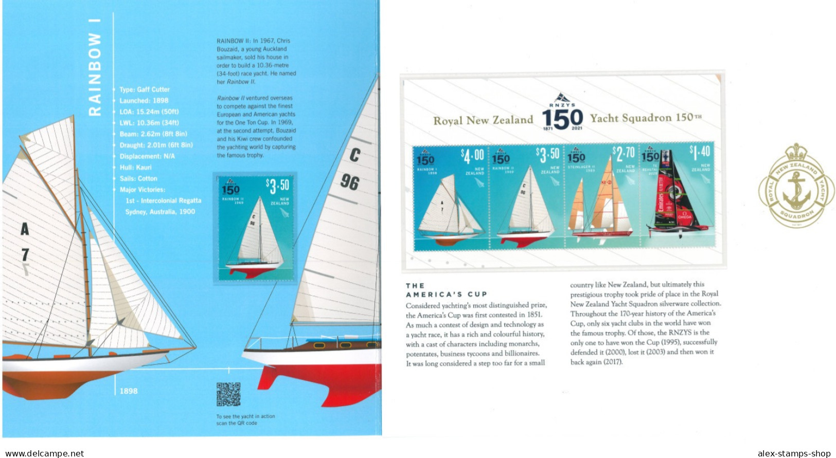 NEW ZEALAND 2021 RNZYS 150 Presentation Pack