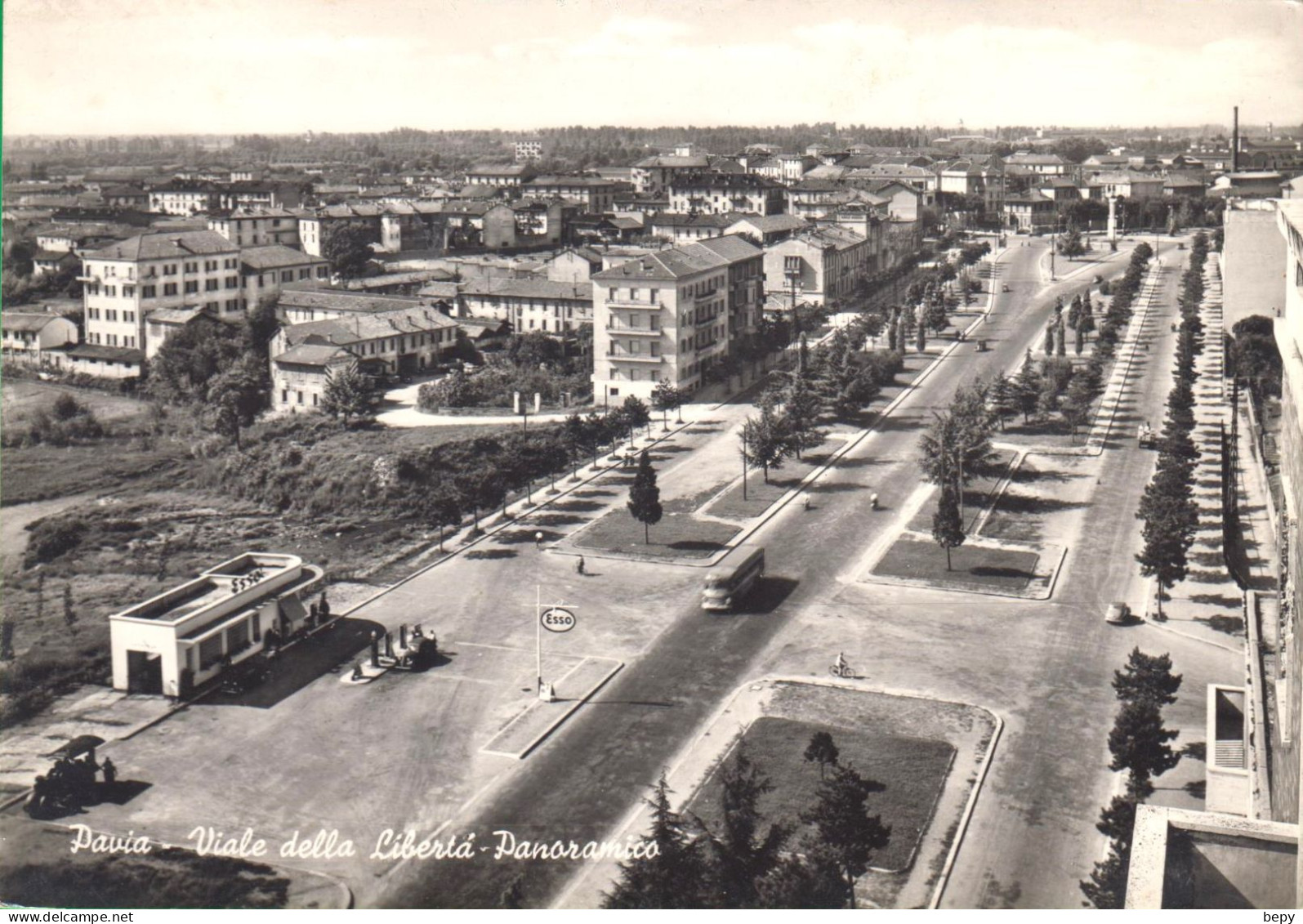 PAVIA. VIA DELLA LIBERTà. . DISTRIBUTORE BENZINA ESSO. - Pavia