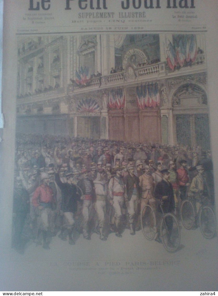 Le Petit Journal N82 Course à Piéd Paris-Belfort Cycles 1 Sauveteur De 6 Ans Valenciennes Quai Escaut Chanson Mr Le Vent - Revistas - Antes 1900