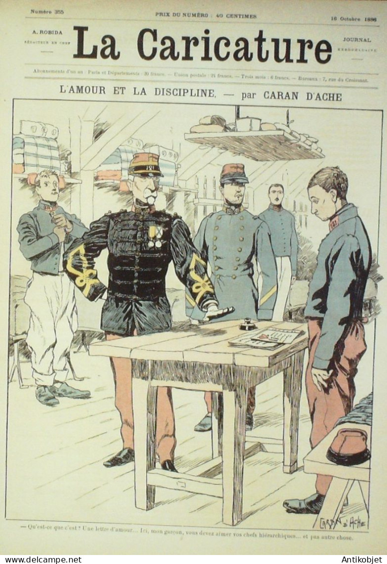 La Caricature 1886 N°355 L'amour En Discipline Caran D'Ache Succi Par Luque Rip Trock Robida - Revistas - Antes 1900