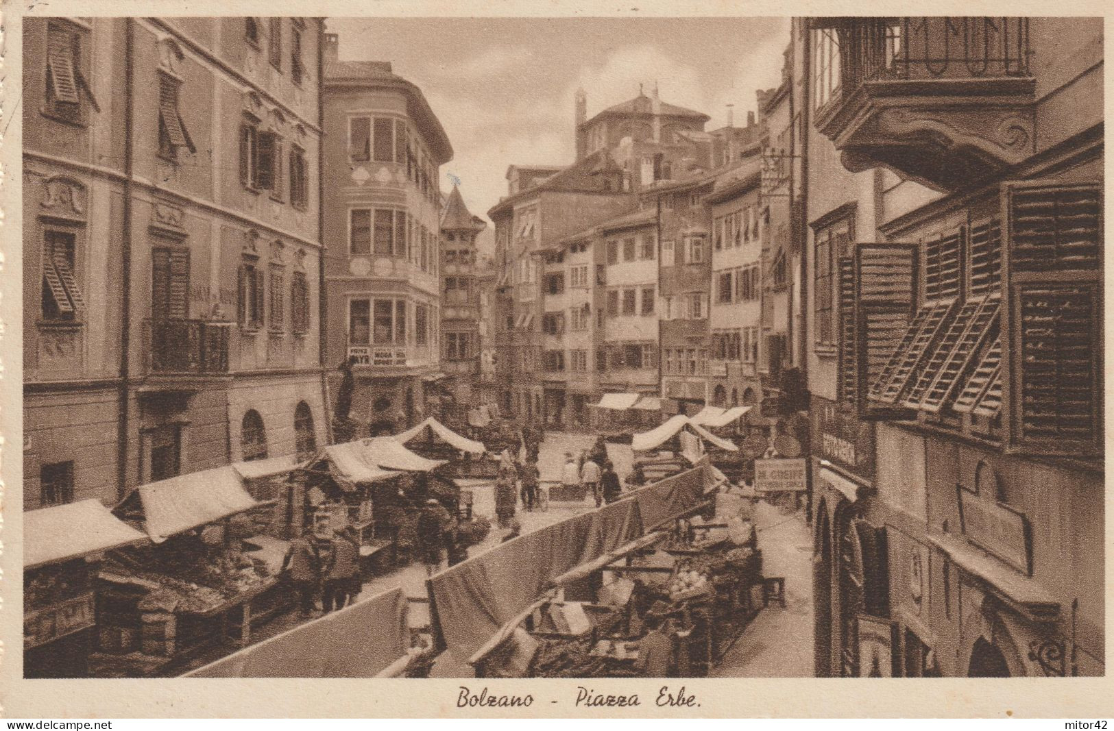 55-Bolzano-Trentino Alto Adige-Piazza Delle Erbe-Mercato-Francobollo Commemorativo 20c. Colonie Estive - Bolzano (Bozen)