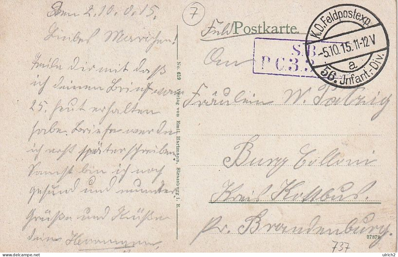 AK Das Zorntal Mit Blick Auf Hohbarr - Feldpost PC 33 - 1915 (69009) - Elsass