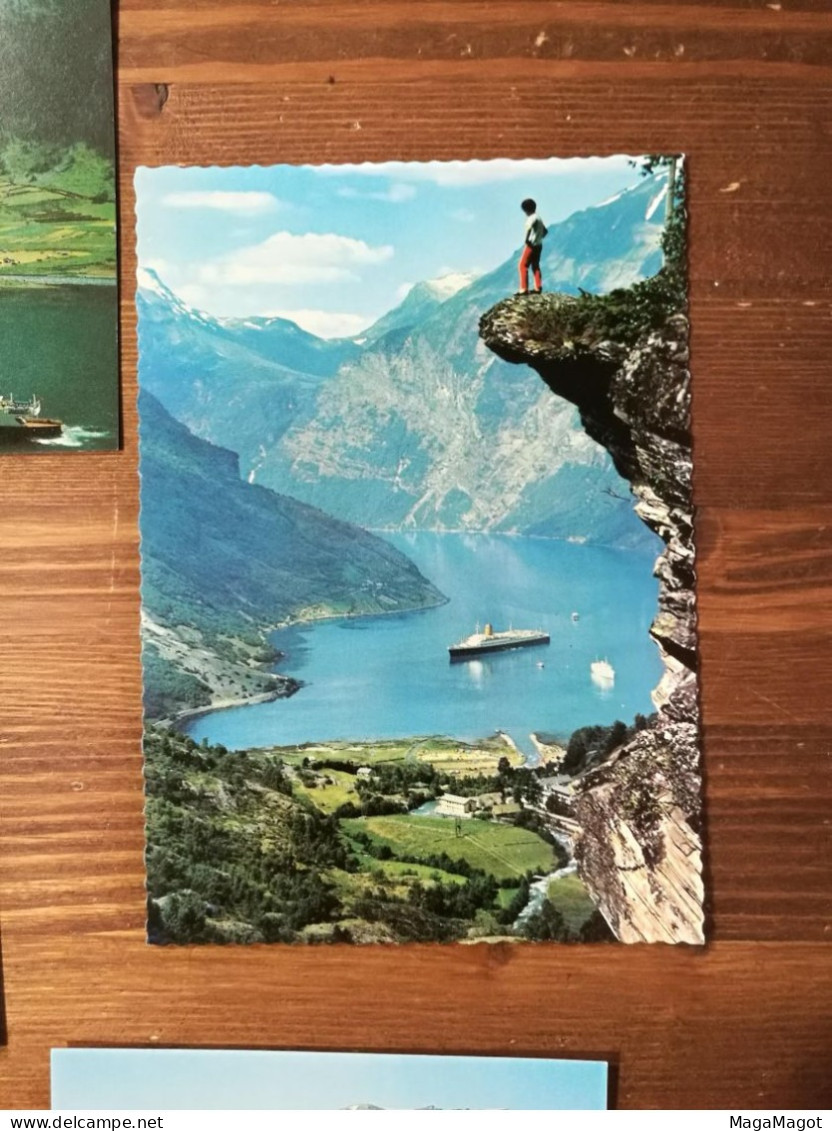 GEIRANGER - Norway - Lot Of 8 Uncirculated Postcards, Animated, With Ships - Noruega