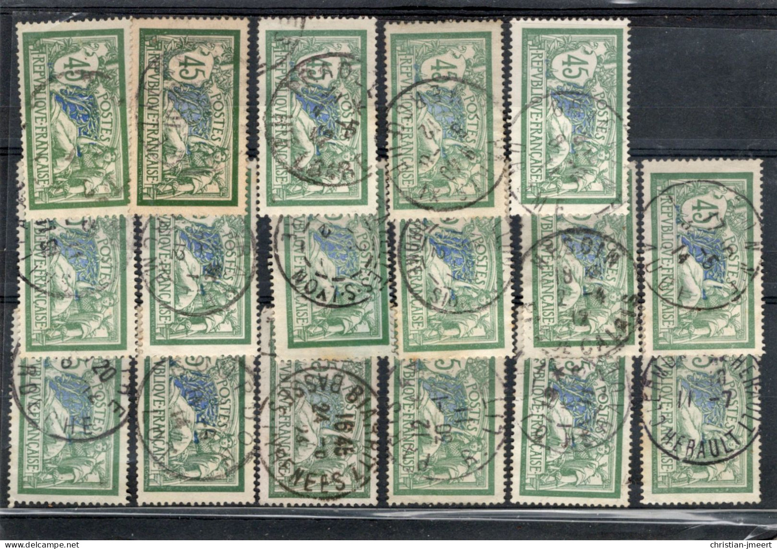 France Lot Pour Recherches  17 Timbres Merson - 1900-27 Merson