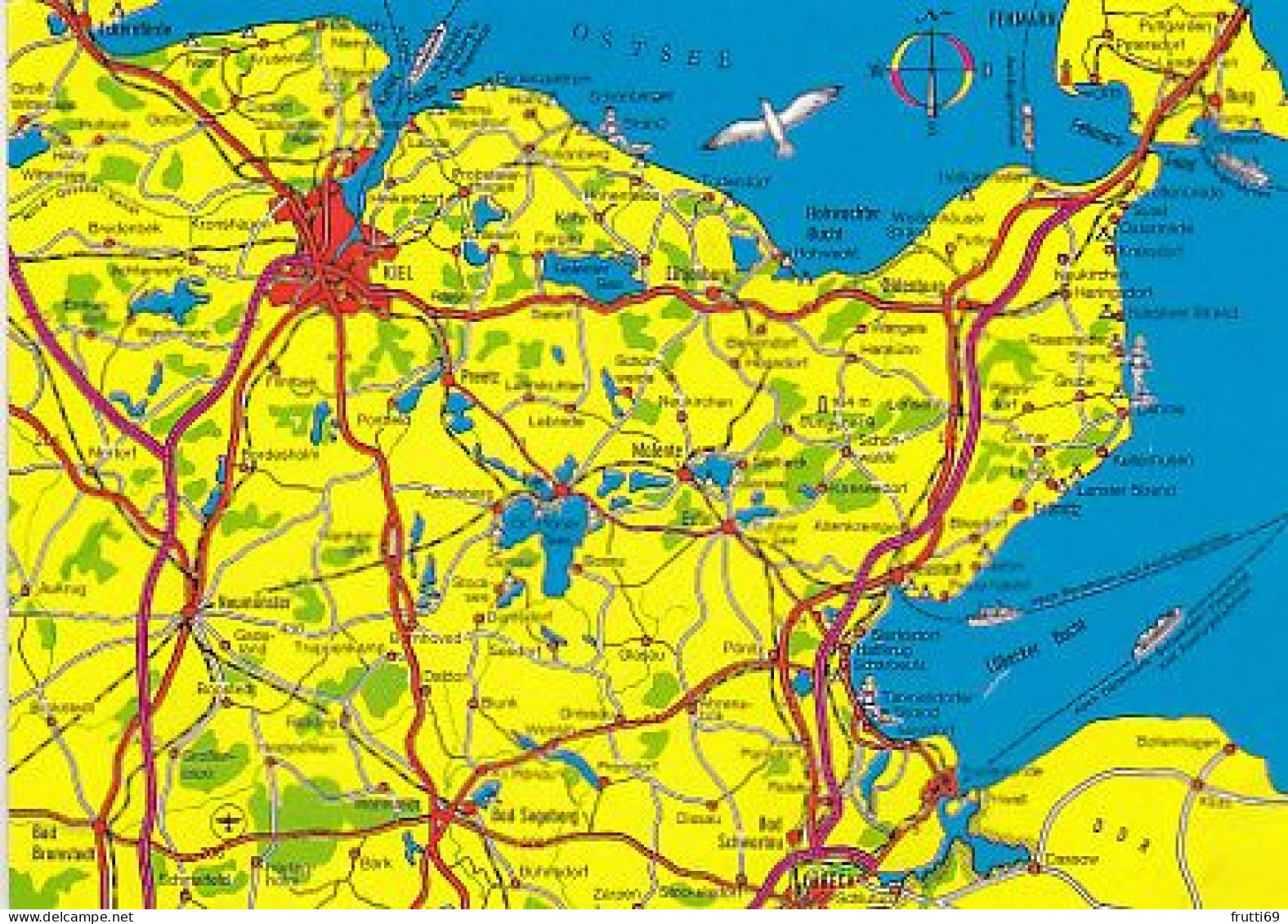 AK 215754 GERMANY - Map - Kiel - Fehmarn - Plön  ... - Andere & Zonder Classificatie