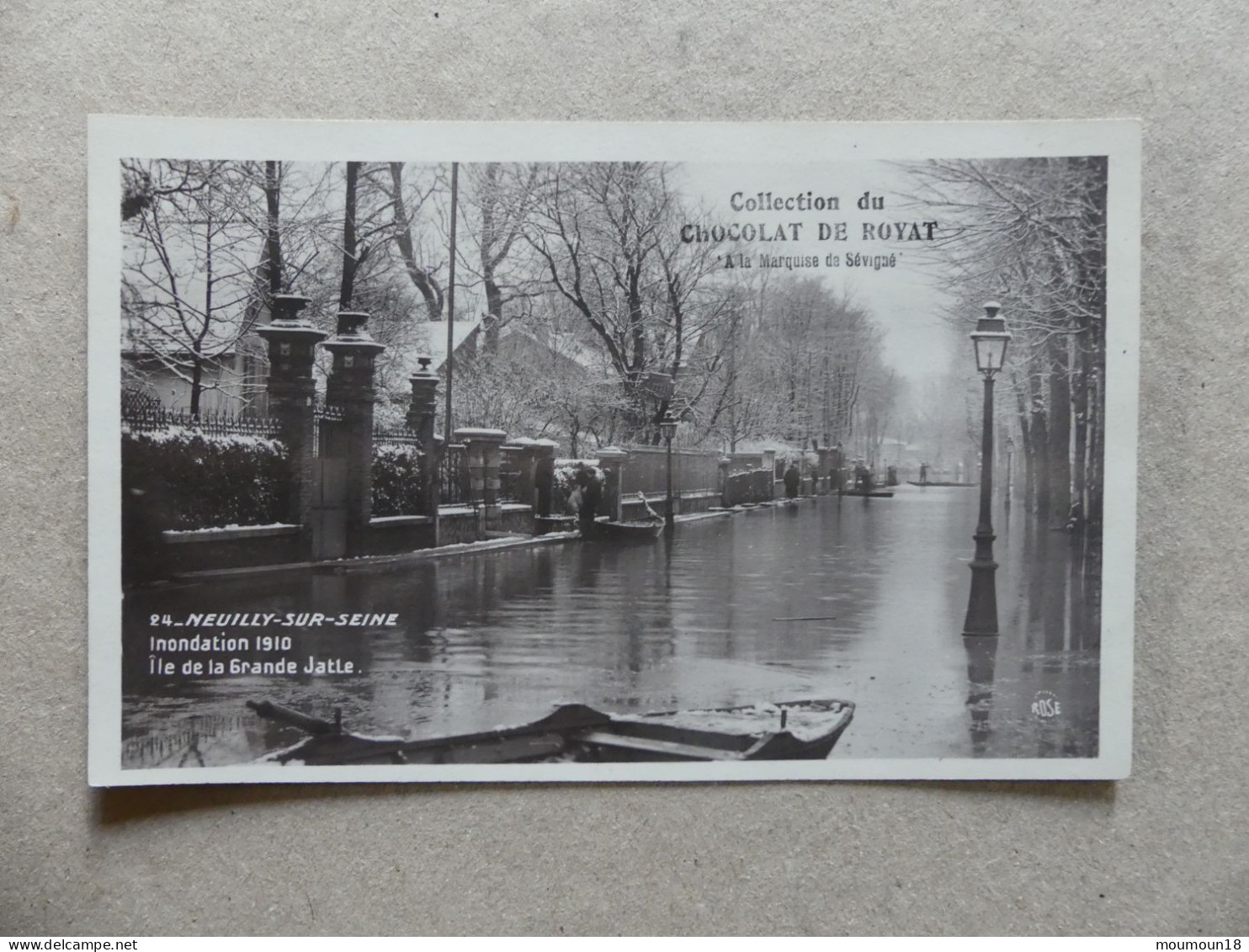 Neuilly-sur-Seine Inondation 1910 île De La Grande Jatte Collection Du Chocolat De Royat "A La Marquise De Sévigné" - Neuilly Sur Seine