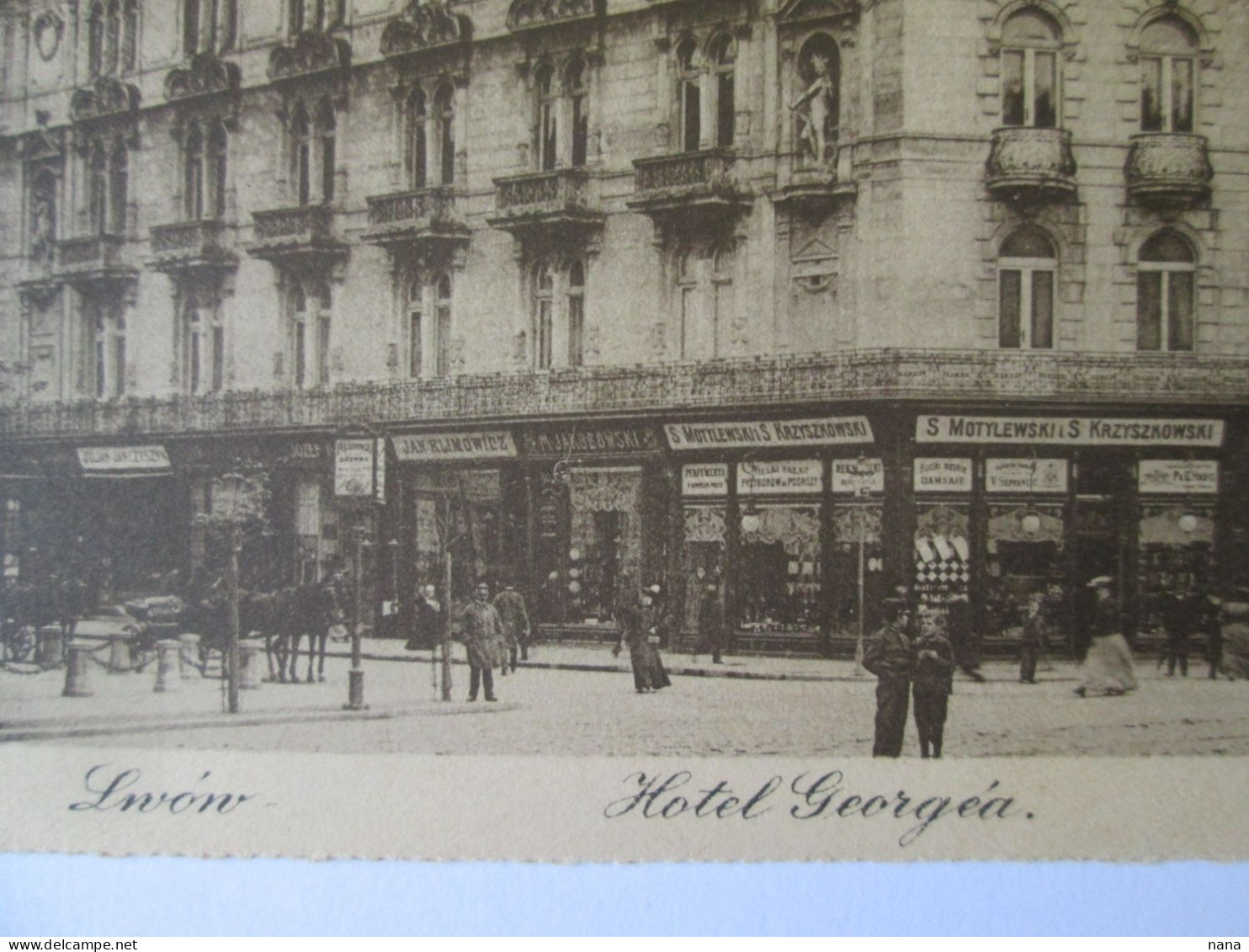 Ukraine Former Poland-Lvov/Lwow/Lemberg:Hotel Georgea,stores Unused Postcard Publ. Leon Propst.1911 - Ukraine