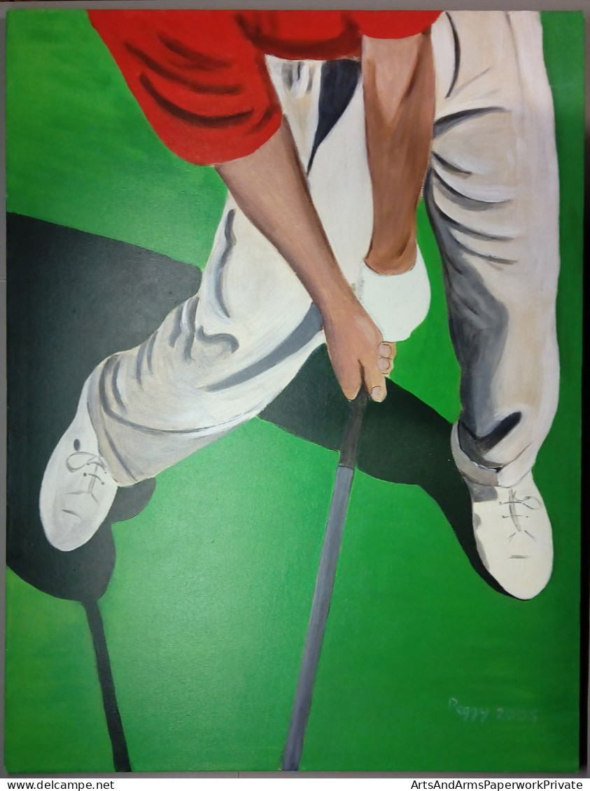 Golfeur/ Golfer (Description Of All My Offers In French And English, Click On 'more') - Acrylic Resins