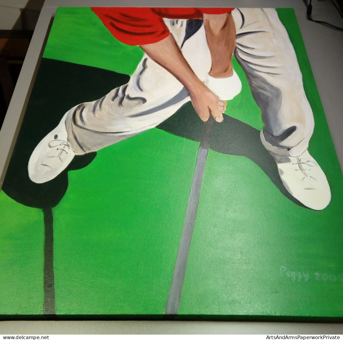 Golfeur/ Golfer (Description Of All My Offers In French And English, Click On 'more') - Acryl