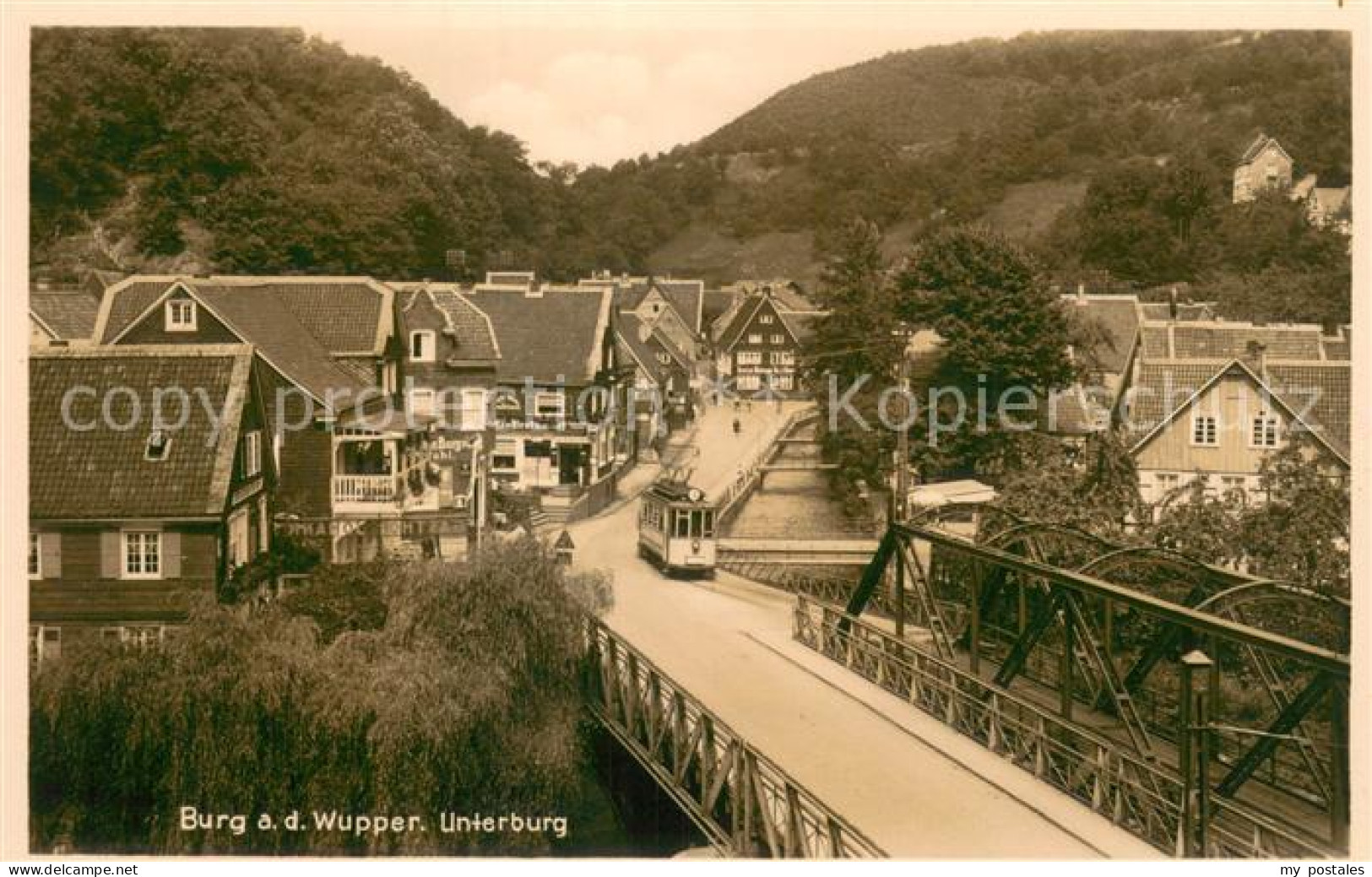 73750304 Burg Wupper Unterburg Bruecke Strassenbahn Burg Wupper - Solingen