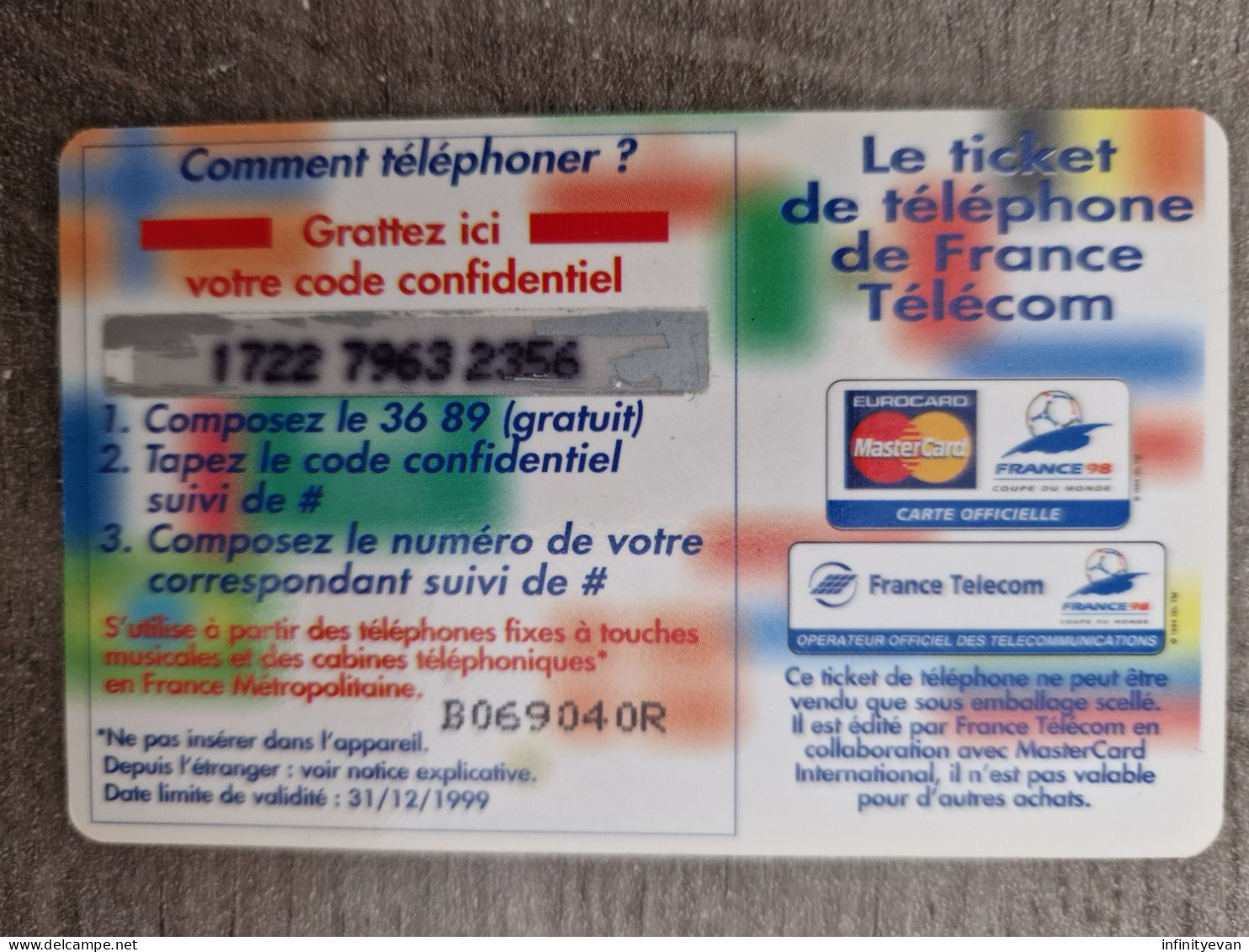 TICKET DE TELEPHOND FOOTIX VICTOIRE - Billetes FT