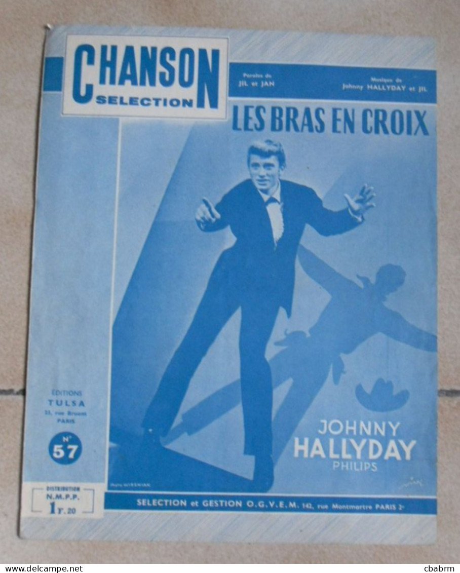 PARTITION JOHNNY HALLYDAY LES BRAS EN CROIX En 1962 TUL.7 - Noten & Partituren