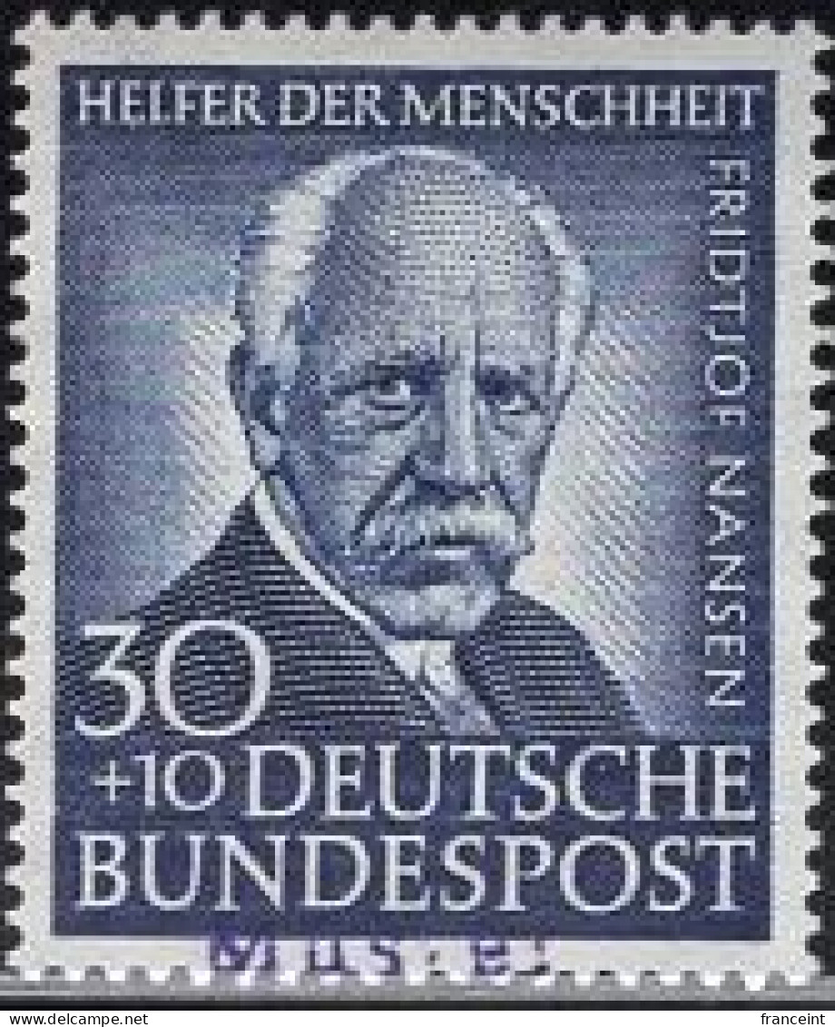 GERMANY(1953) Fridtjof Nanesen. MUSTER (specimen) Overprint. First Crossing Of Greenland. Scott No B337. - Other & Unclassified