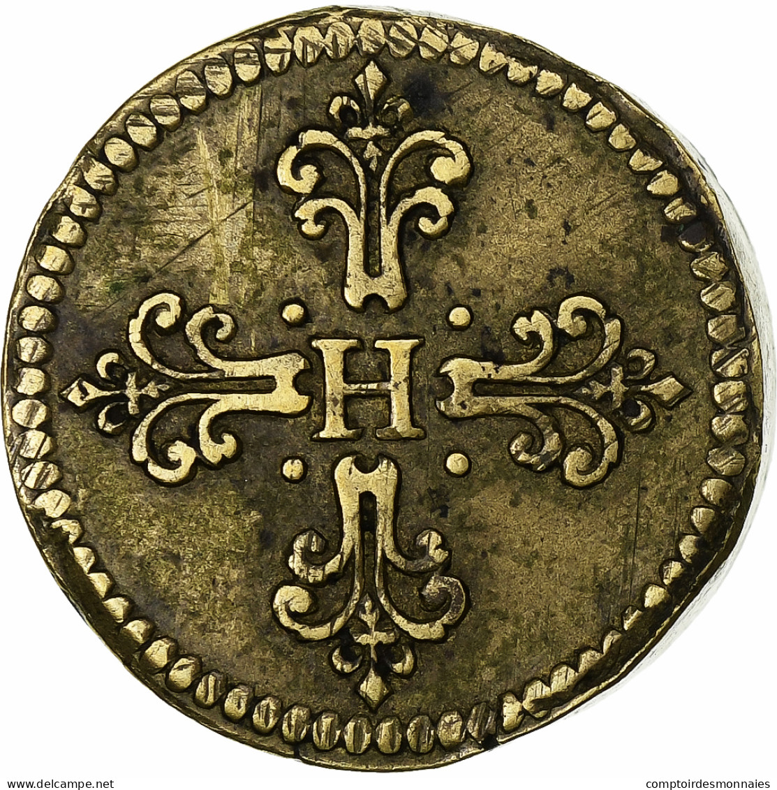 France, Poids Monétaire, Franc De Forme Circulaire, Henri III, Laiton, TTB - Altri & Non Classificati