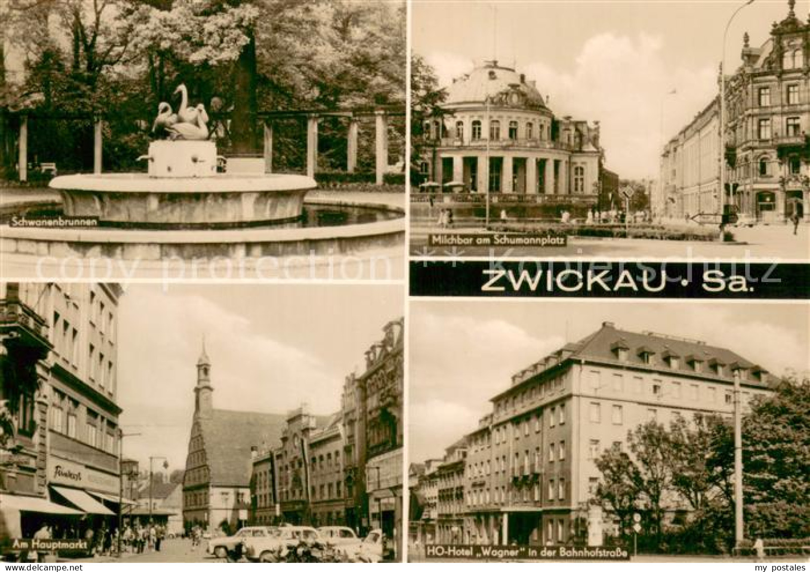 73750224 Zwickau  Sachsen Schwanenbrunnen Milchbar Am Schumannsplatz Am Hauptmar - Zwickau