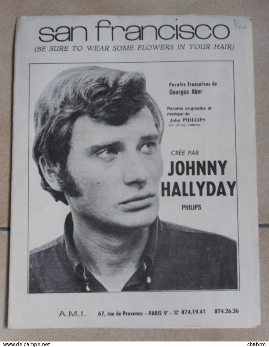 PARTITION JOHNNY HALLYDAY SAN FRANCISCO En 1967 - Partituras