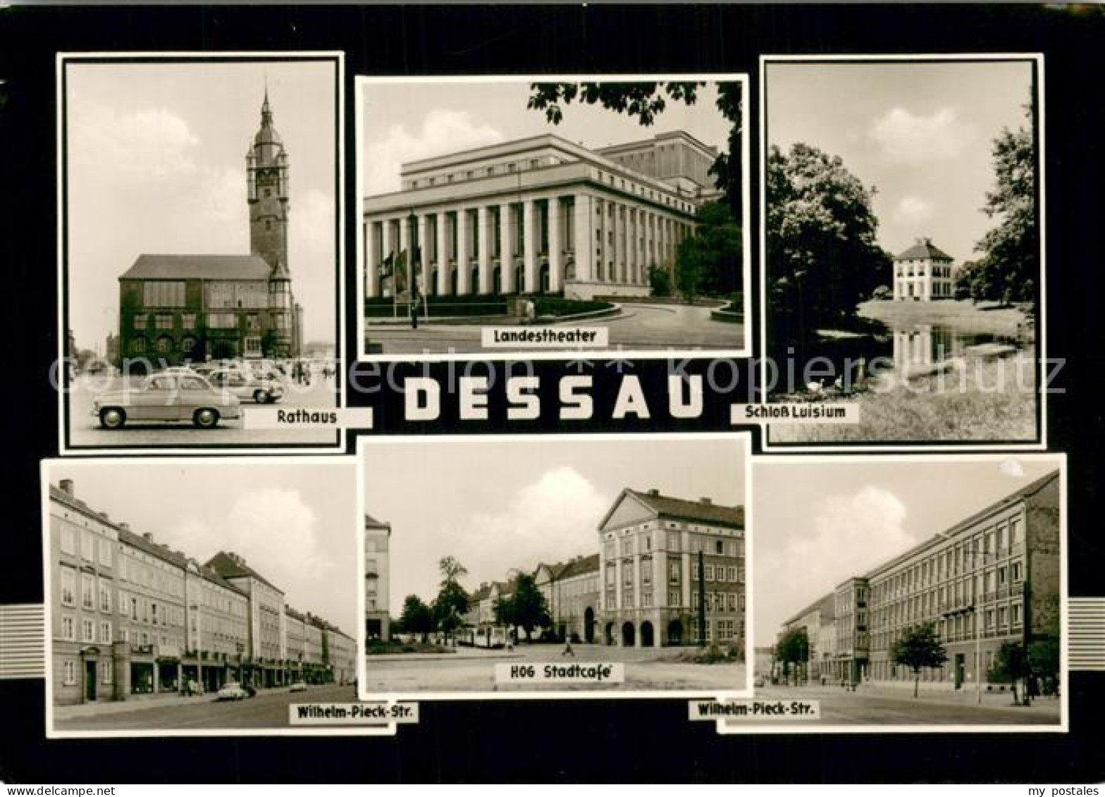 73750189 Dessau-Rosslau Rathaus Landestheater Schloss Luisium Wilhelm Pieck Stra - Dessau