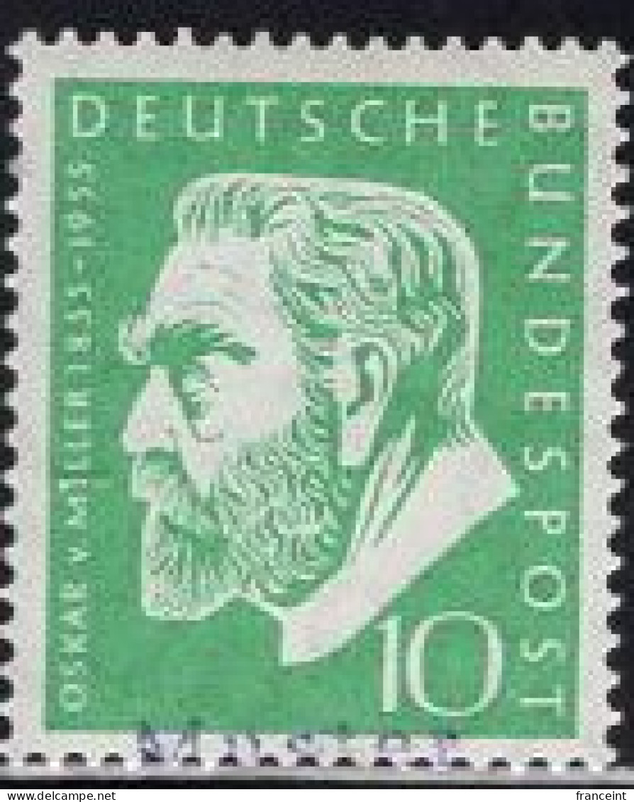 GERMANY(1955) Oskar Von Miller. MUSTER (specimen) Overprint. Electrical Engineer Who Founded The Deutsches Museum. Scott - Other & Unclassified