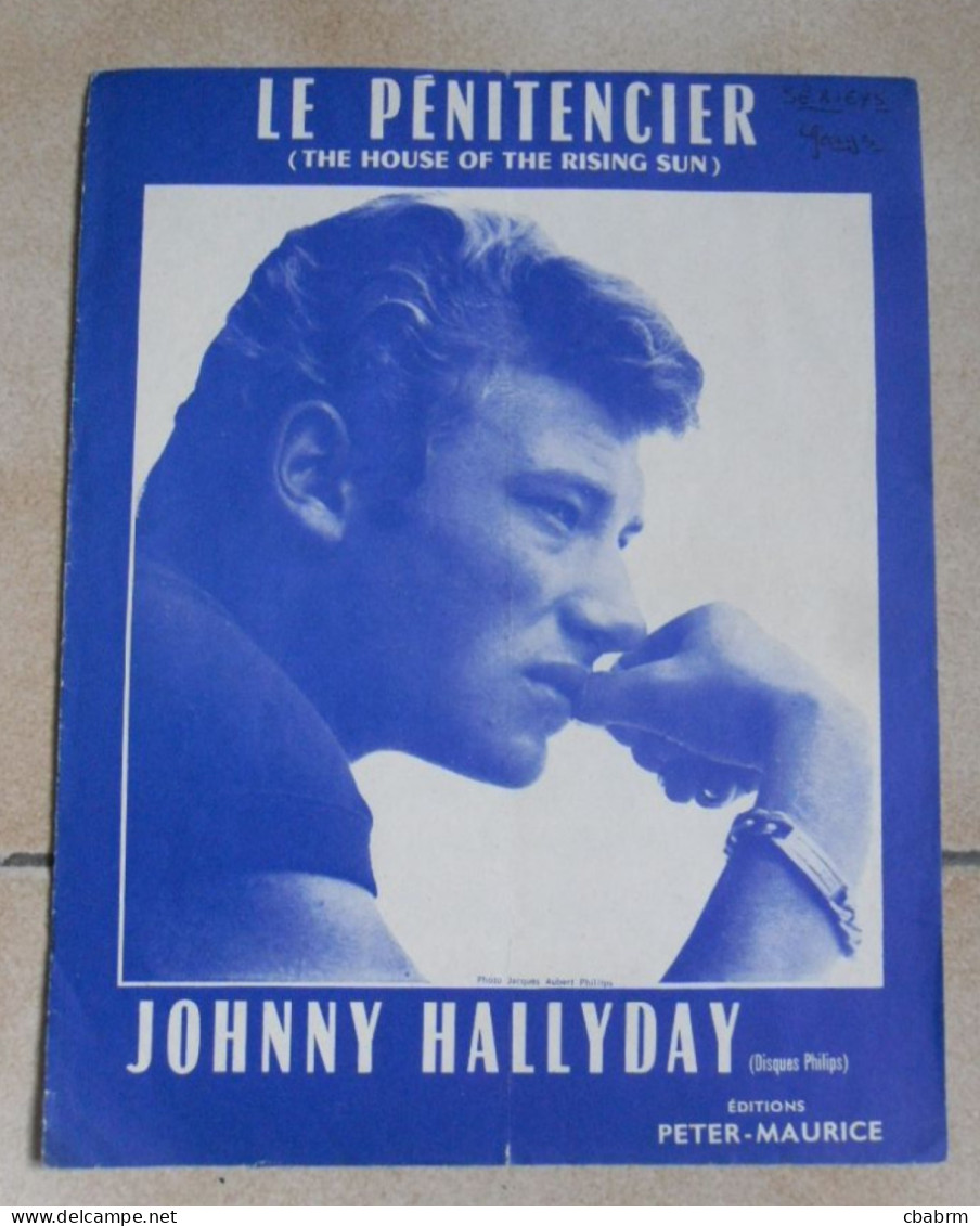 PARTITION JOHNNY HALLYDAY LE PENITENCIER En 1964 E.M.P.M. 827 - Partituras